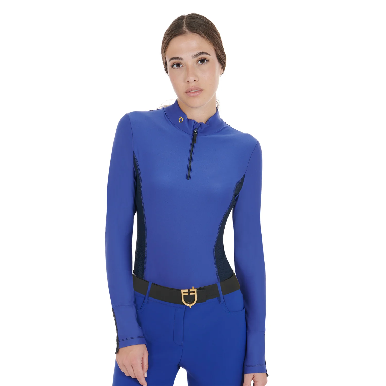 Equestro Women's Long-Sleeved Training Technical Polo Shirt - Image 37
