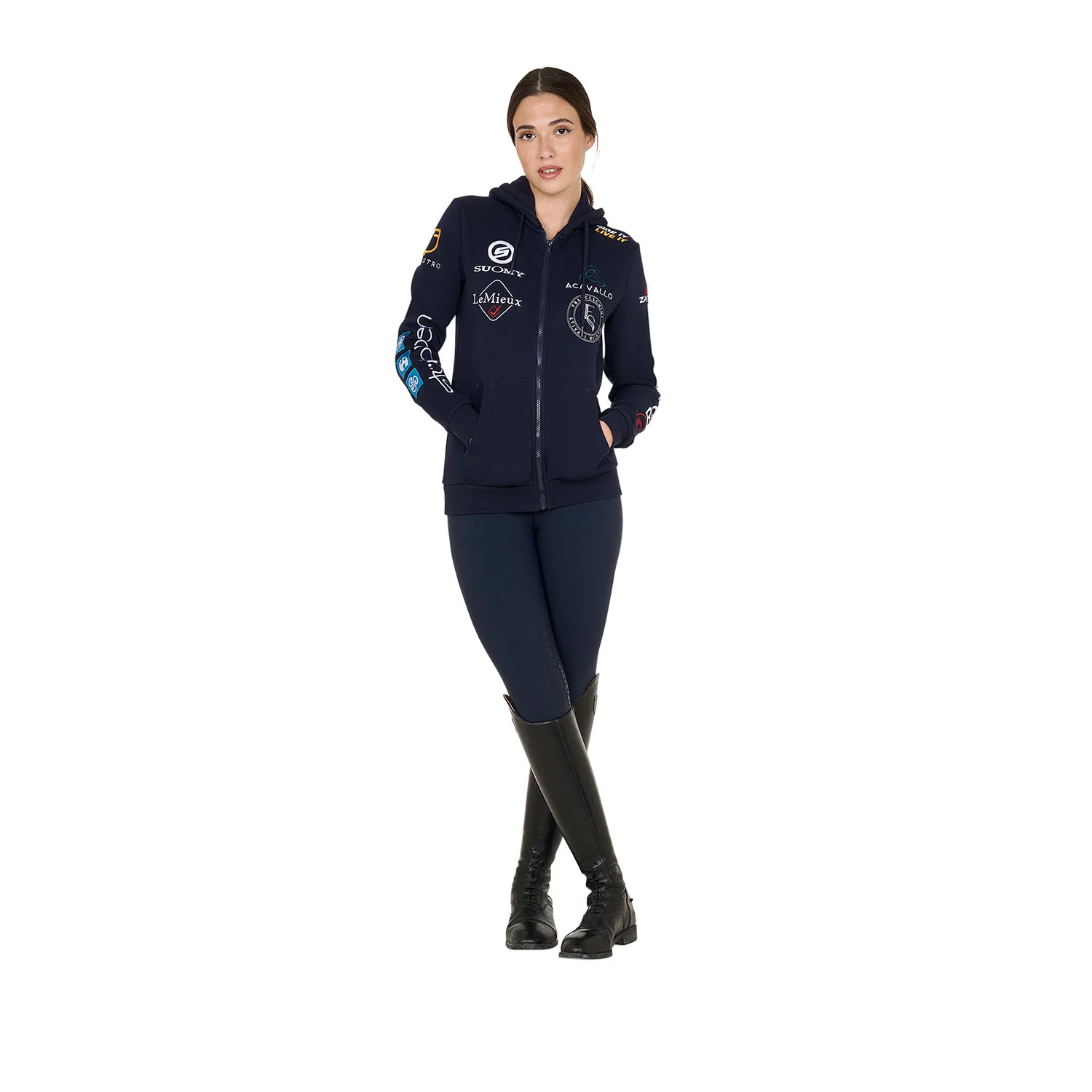 Equestro Women's 2024 Design Multi-Logo Hoodie - Image 5