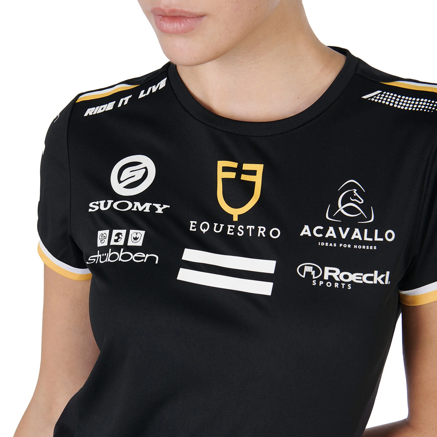 Equestro Women's Technical Fabric Multi Logo T-Shirt - Image 5