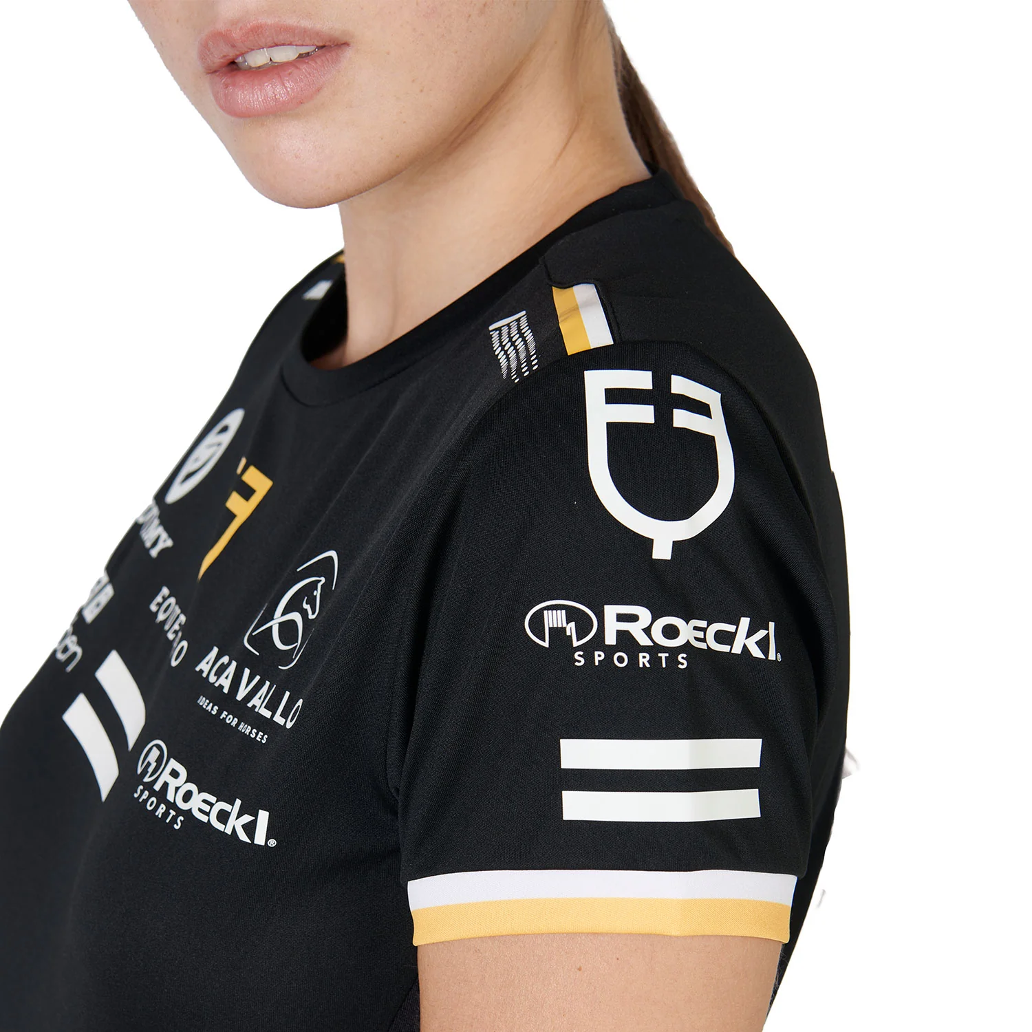 Equestro Women's Technical Fabric Multi Logo T-Shirt - Image 6