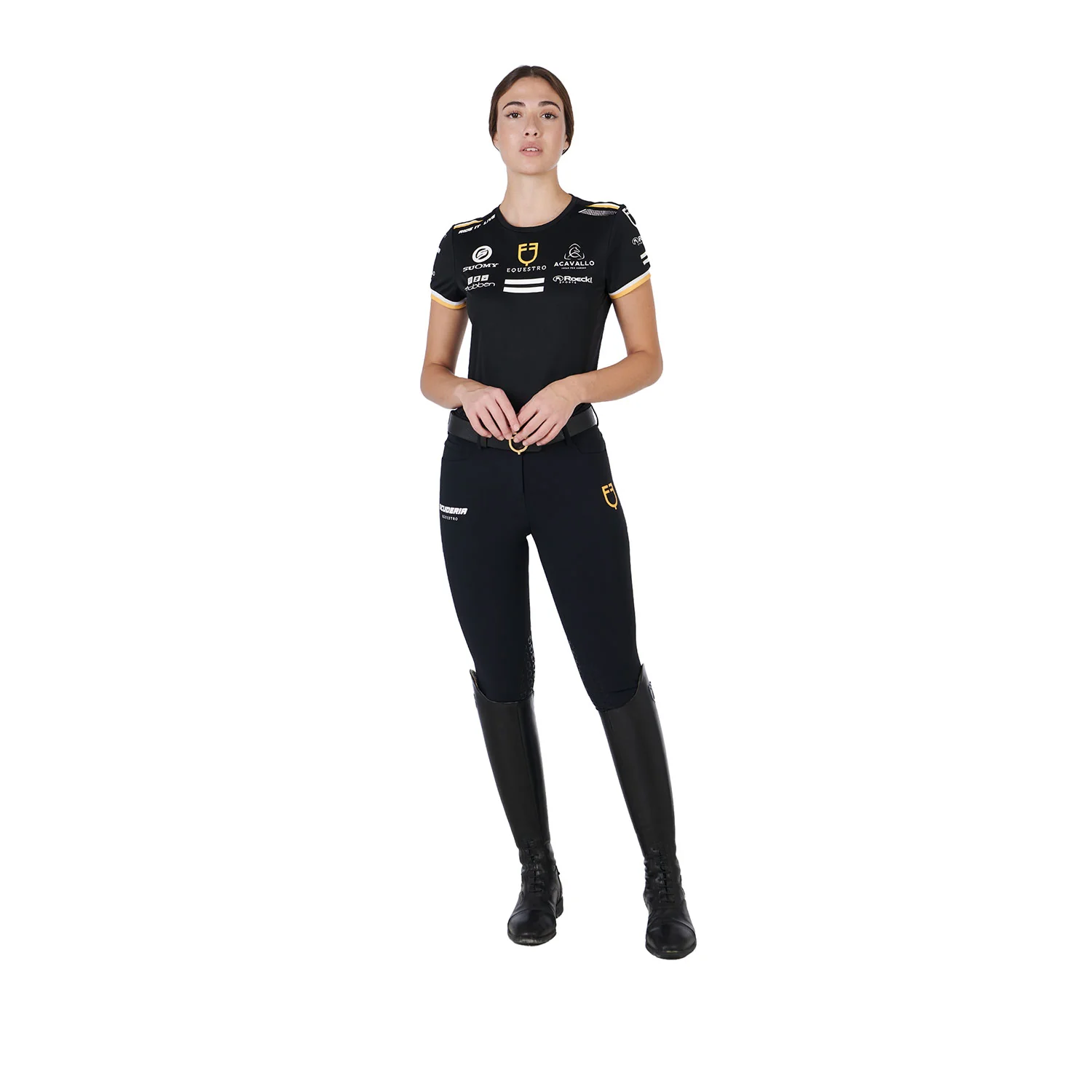 Equestro Women's Technical Fabric Multi Logo T-Shirt - Image 8