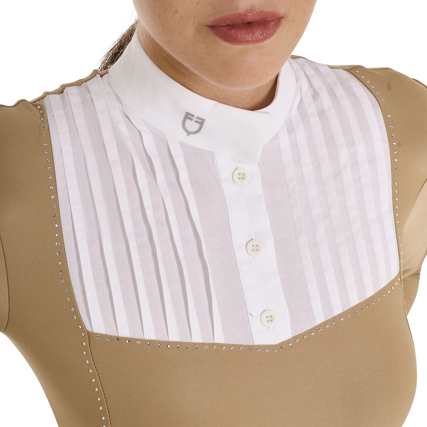 Equestro Women's Slim Fit Competition Polo Shirt Rhinestones - Image 3
