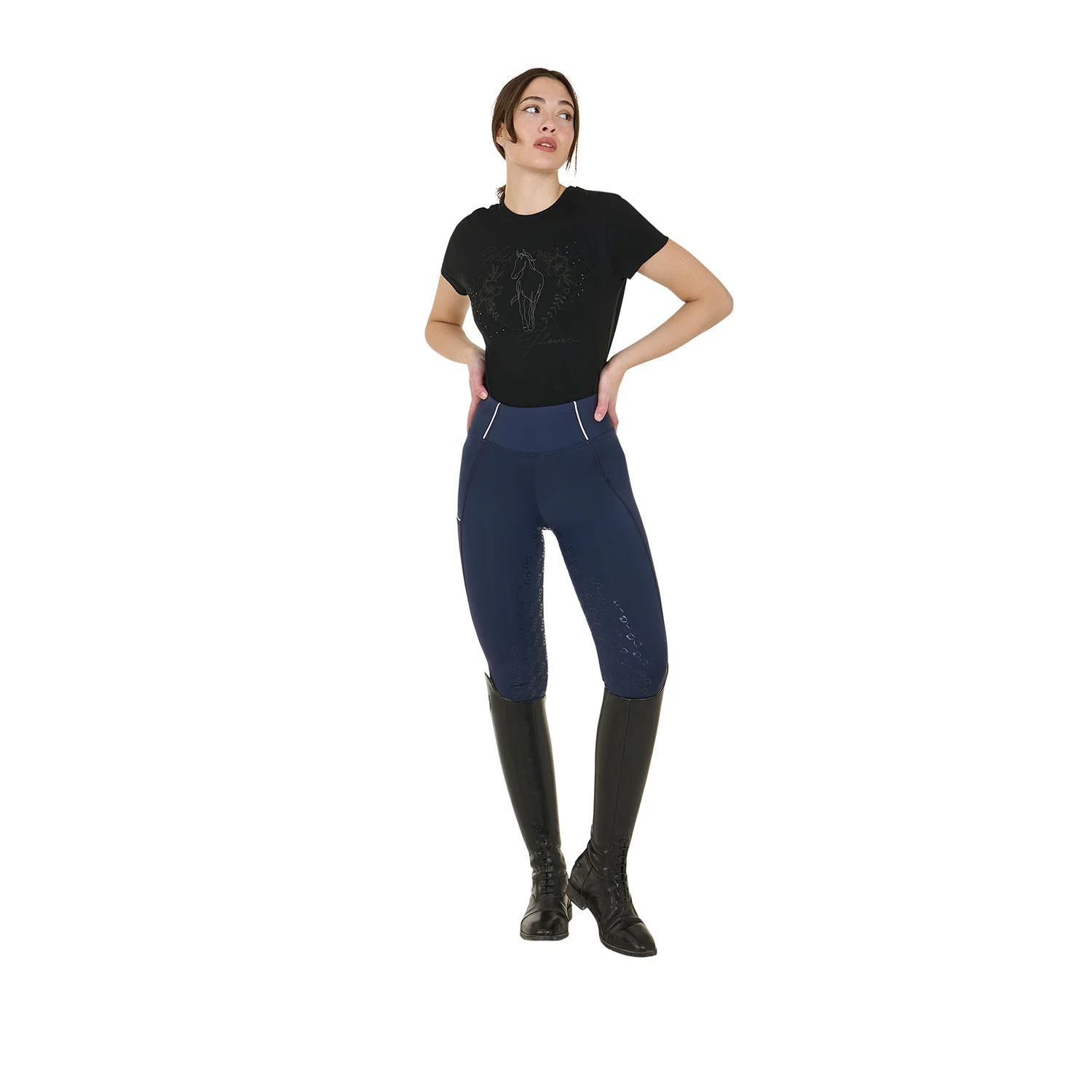 Equestro Women's Slim Fit Full Grip Leggings - Image 106