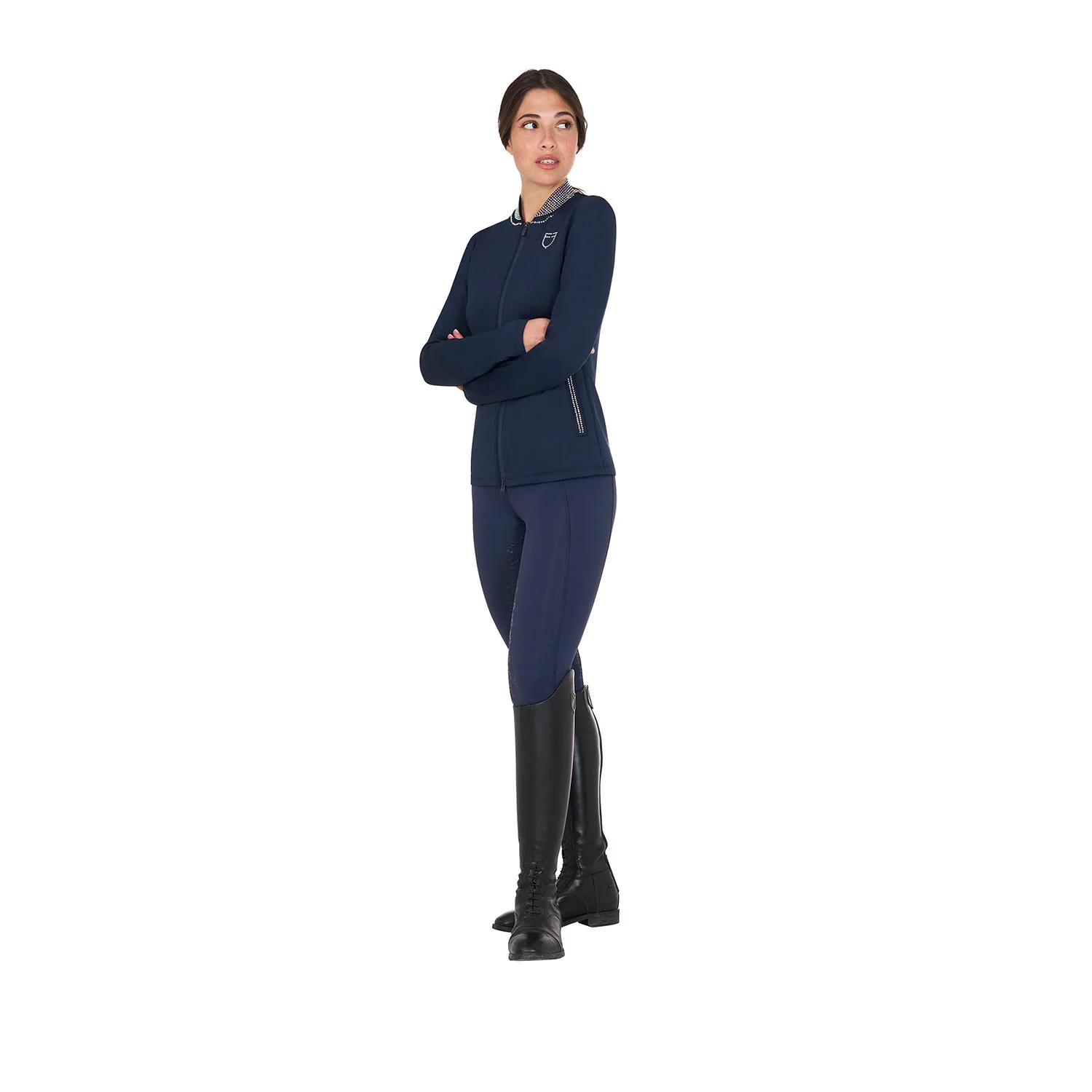 Equestro Women's Slim Fit High-Waisted Leggings with Rhinestones - Image 23