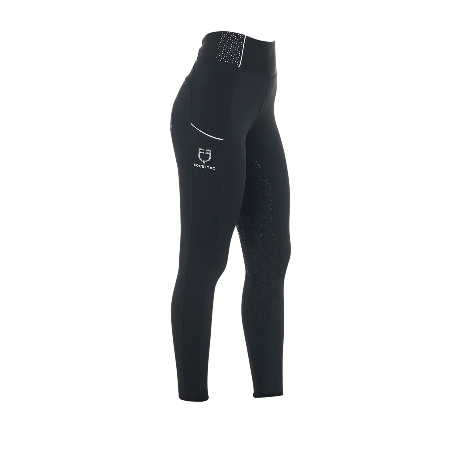 Equestro Women's Slim Fit High-Waisted Leggings with Rhinestones - Image 24