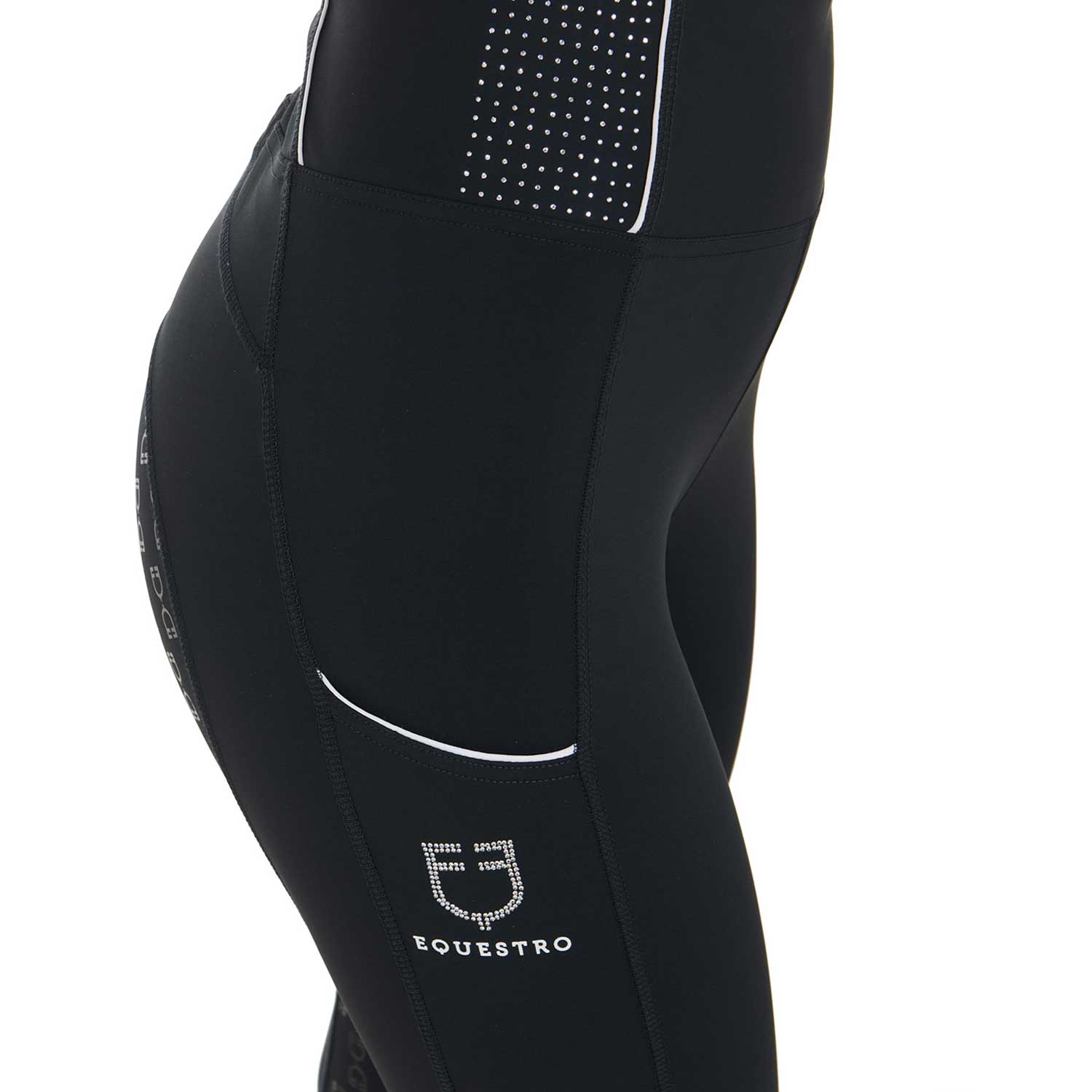 Equestro Women's Slim Fit High-Waisted Leggings with Rhinestones - Image 27