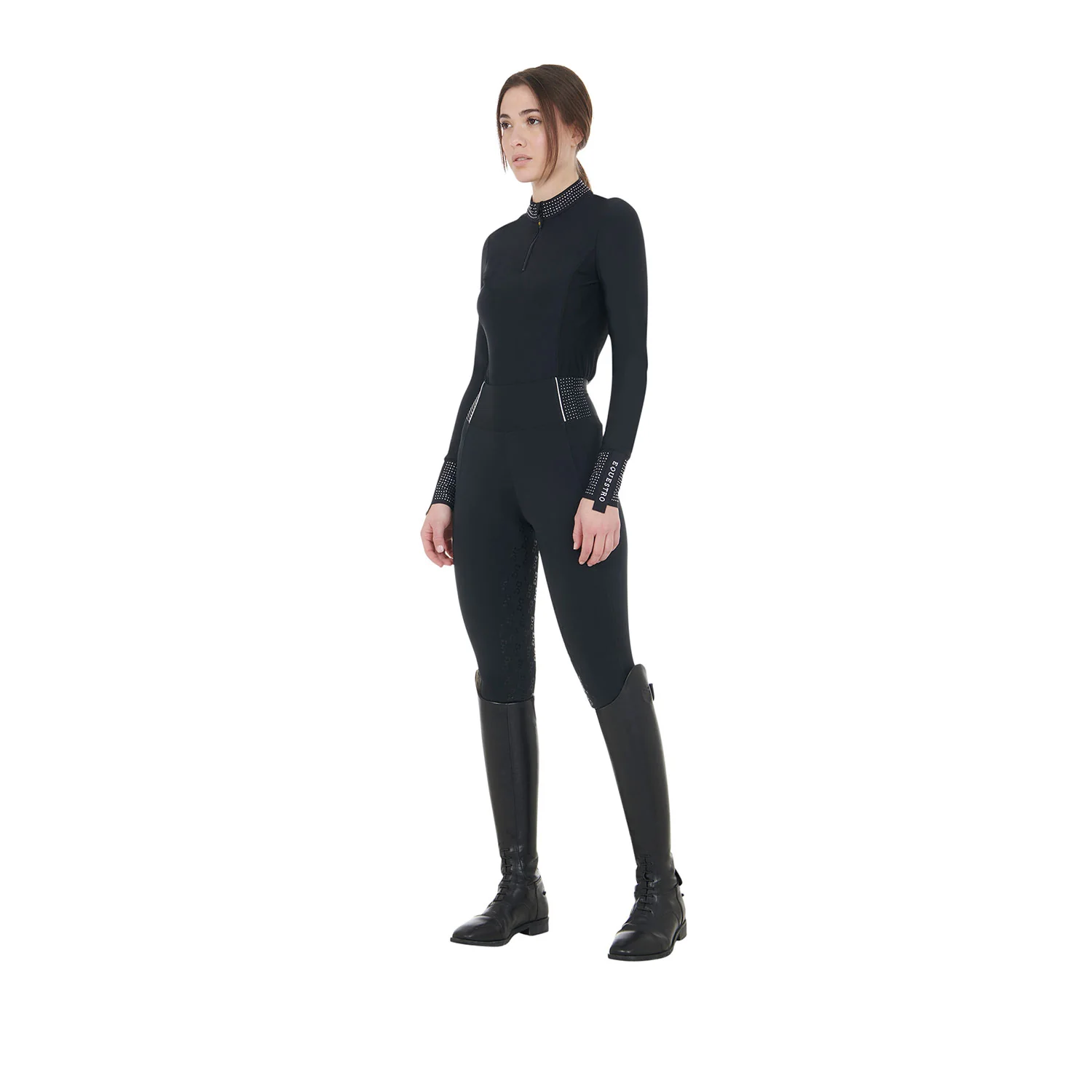 Equestro Women's Slim Fit High-Waisted Leggings with Rhinestones - Image 30
