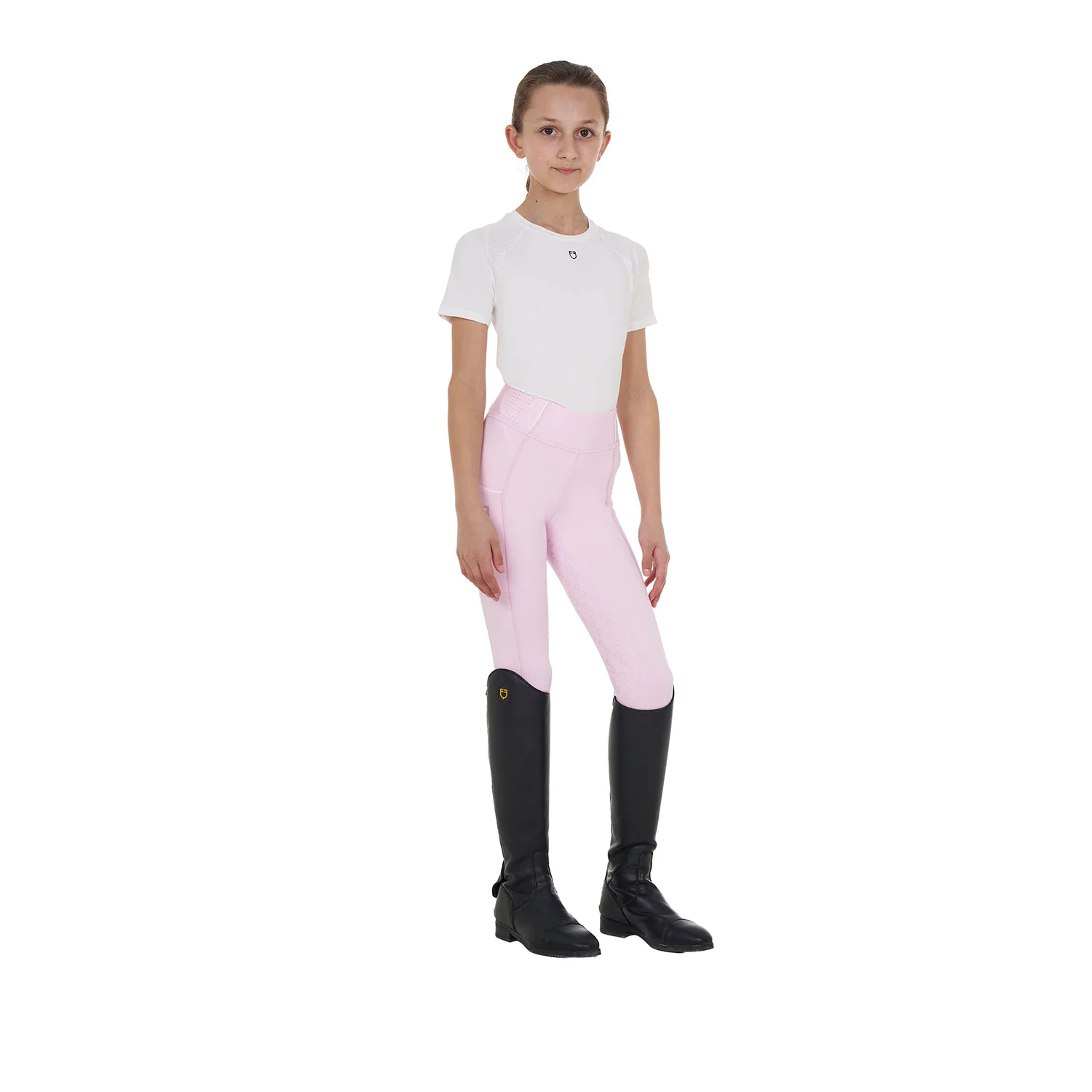 Equestro Women's Slim Fit High-Waisted Leggings with Rhinestones - Image 8
