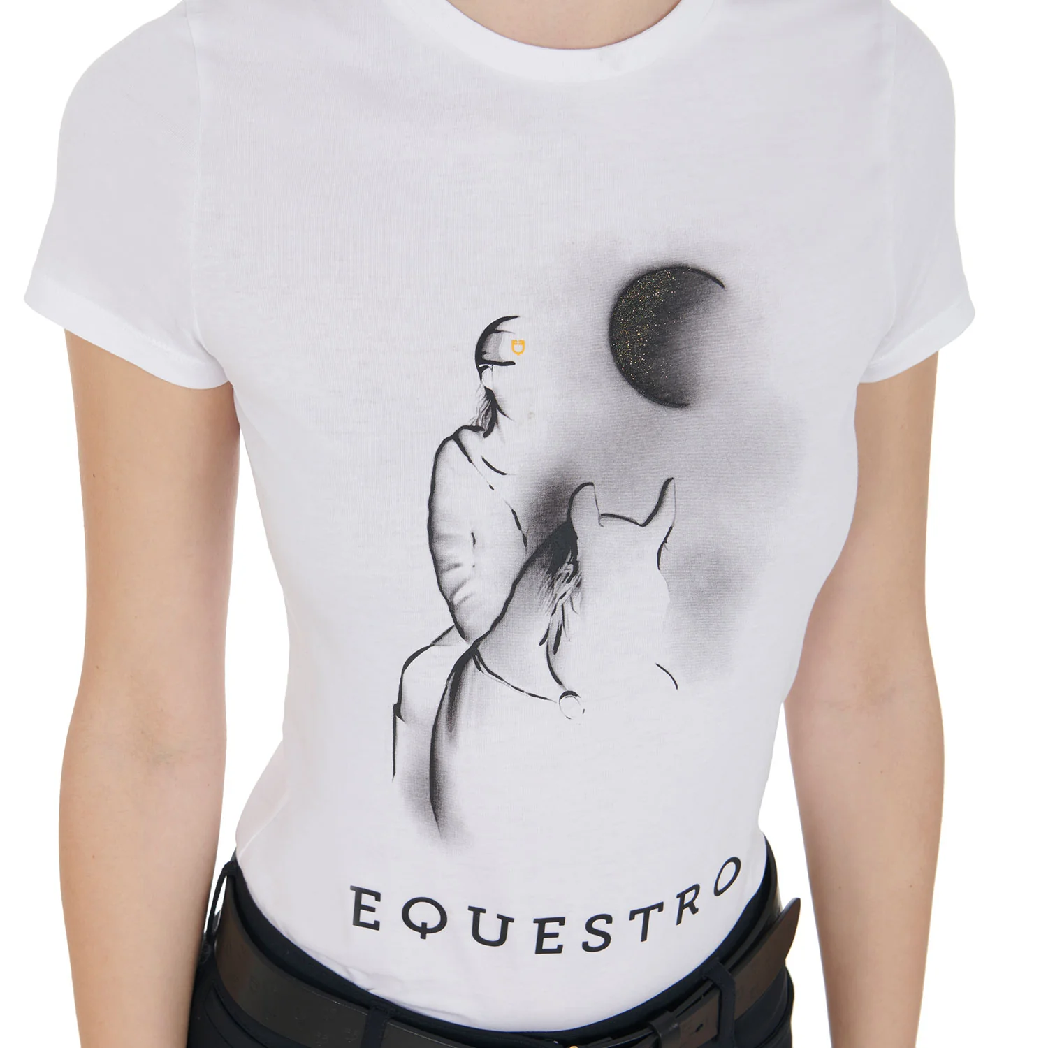 Equestro Women's Slim Fit T-Shirt Moonlight Print - Image 10