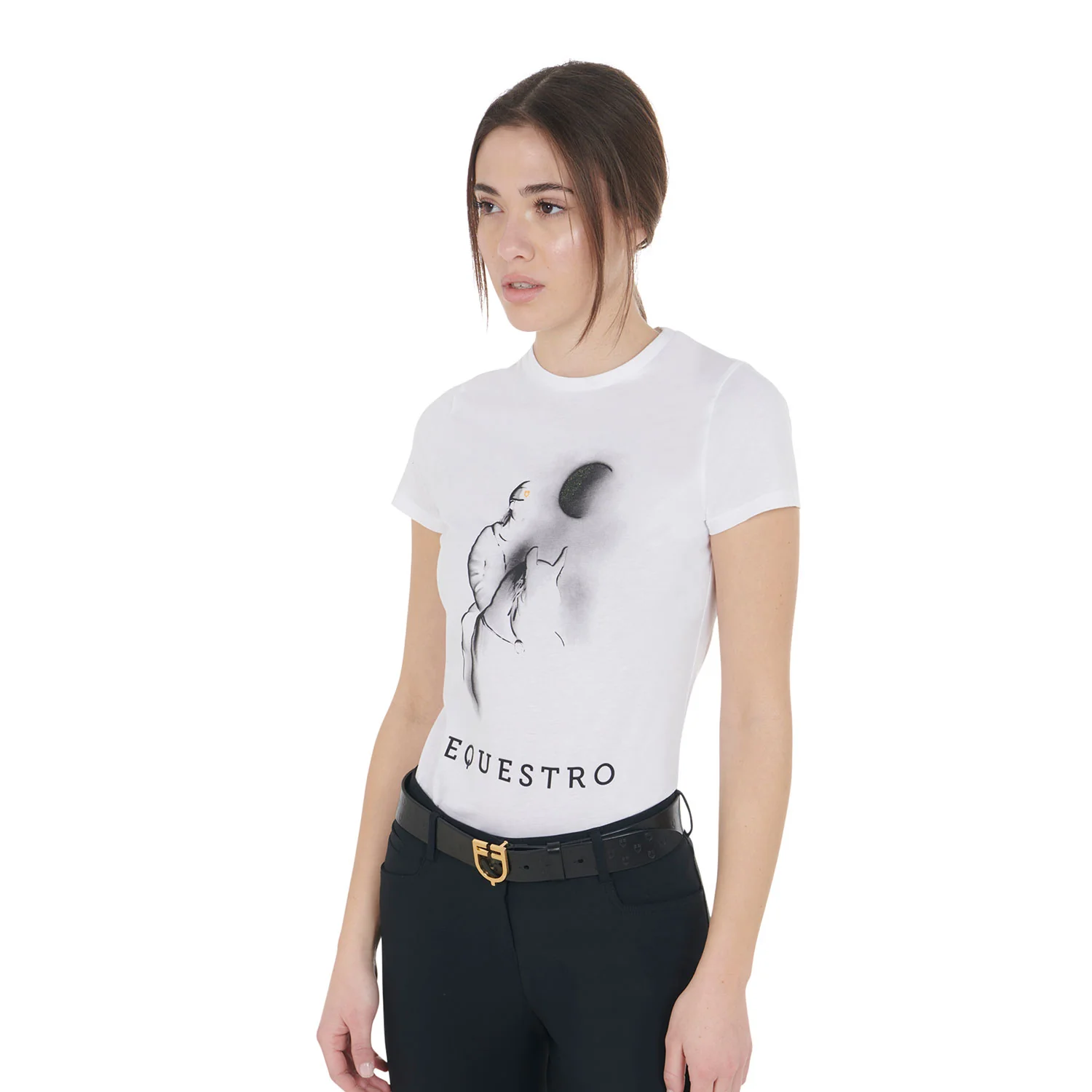 Equestro Women's Slim Fit T-Shirt Moonlight Print - Image 11