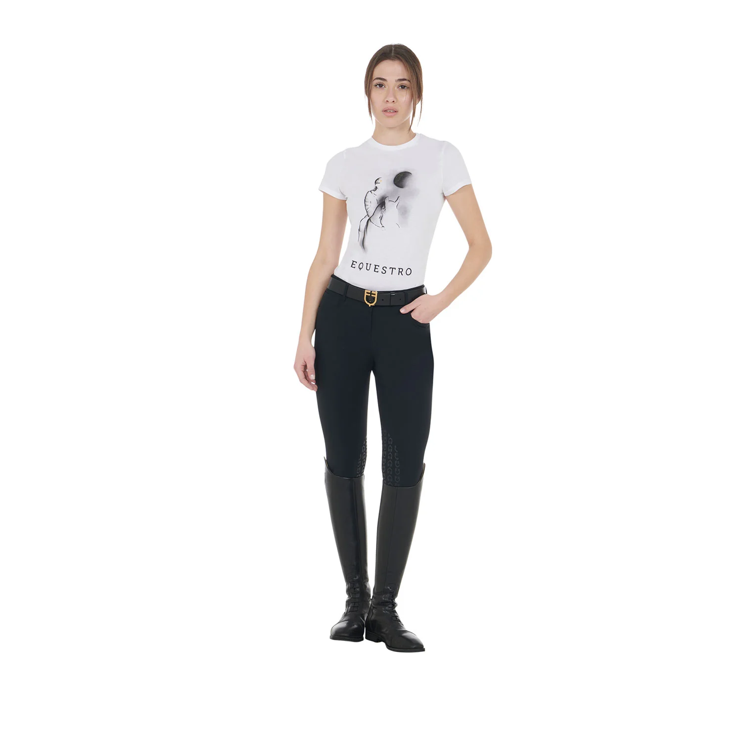Equestro Women's Slim Fit T-Shirt Moonlight Print - Image 12