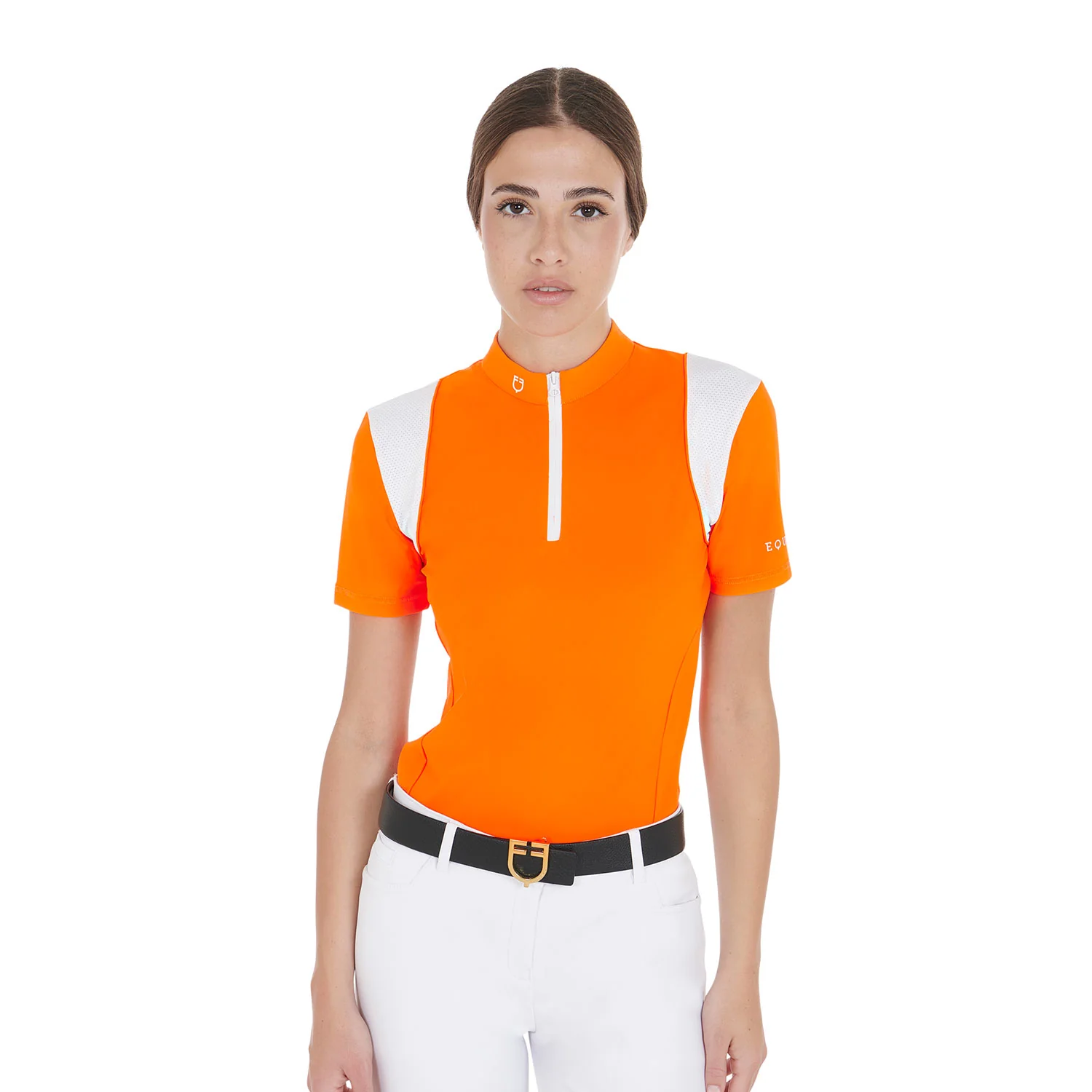 Equestro Women's Slim Fit Training Polo Shirt with Mesh Inserts - Image 13