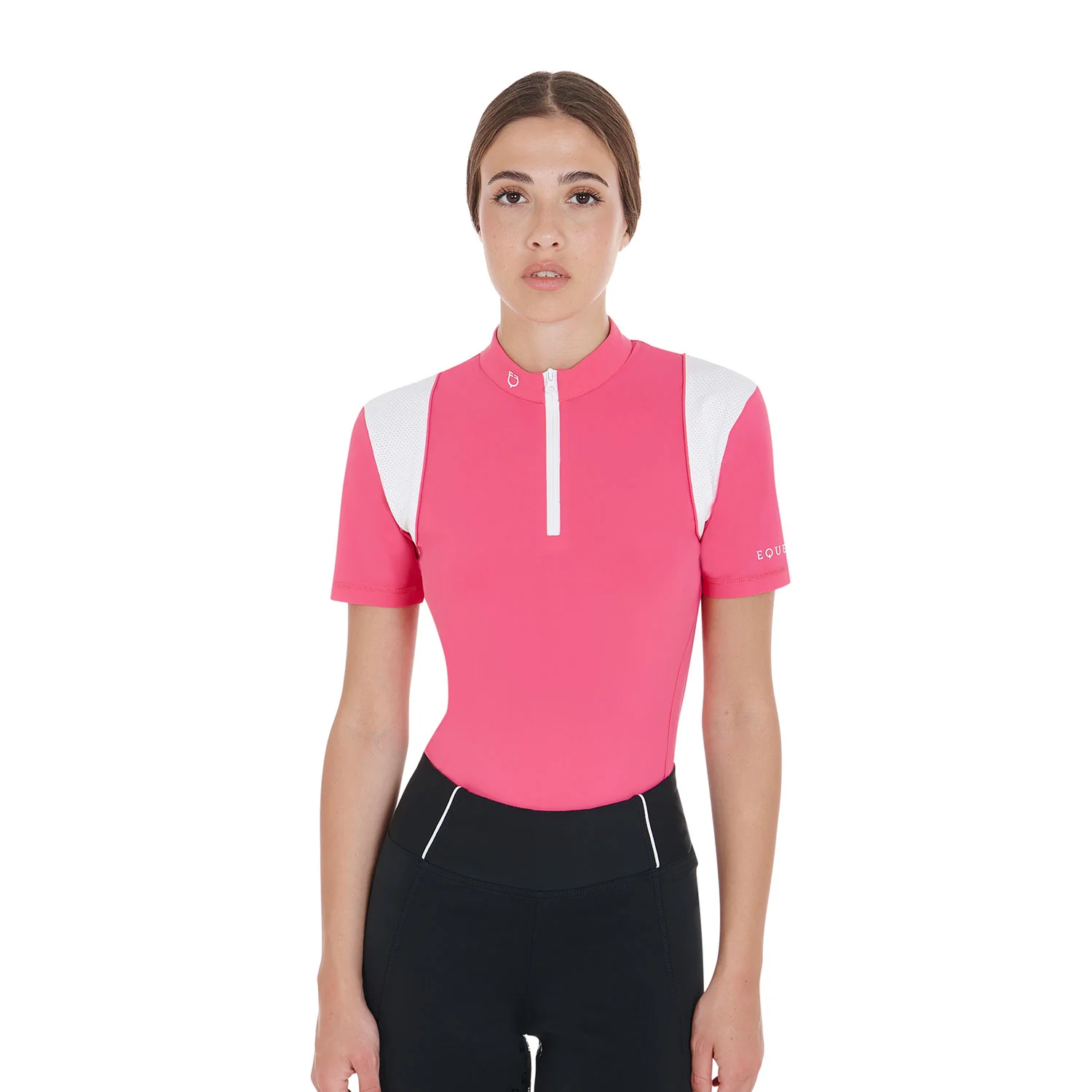 Equestro Women's Slim Fit Training Polo Shirt with Mesh Inserts - Image 19