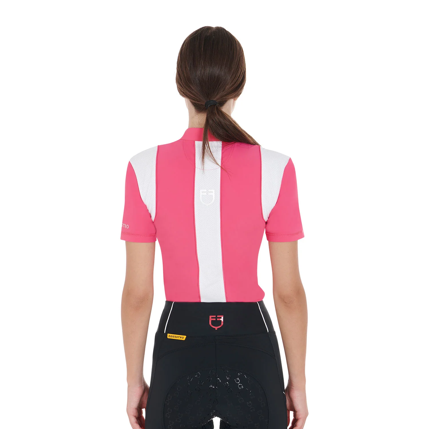 Equestro Women's Slim Fit Training Polo Shirt with Mesh Inserts - Image 23