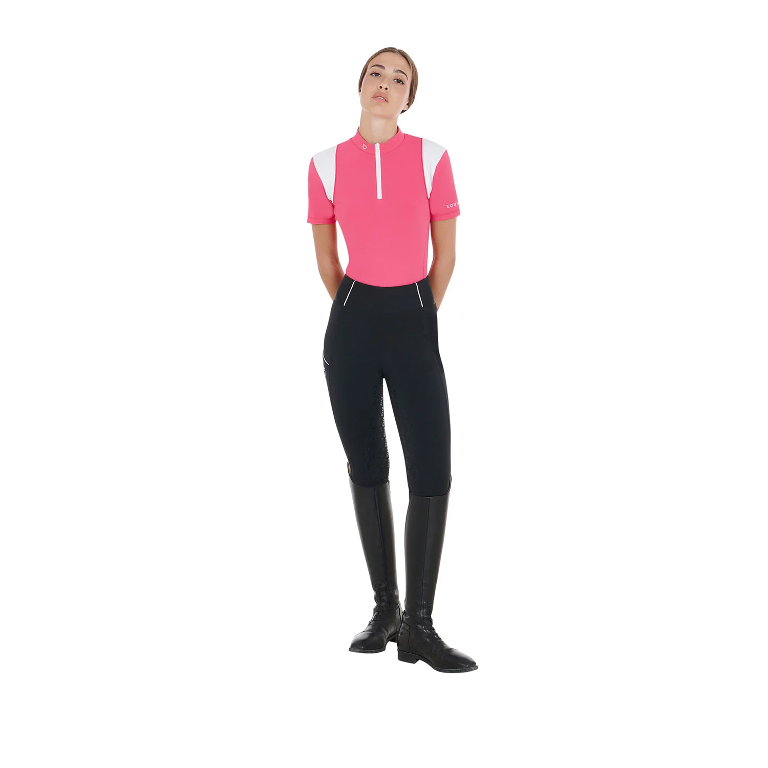 Equestro Women's Slim Fit Training Polo Shirt with Mesh Inserts - Image 25