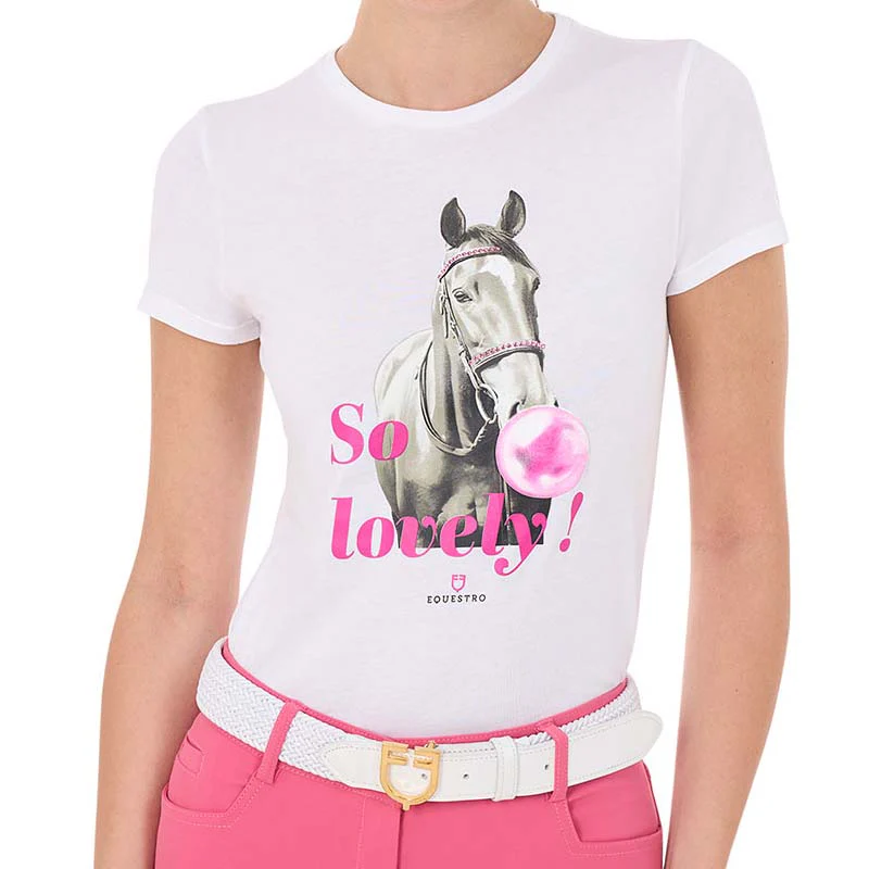 Equestro Women's T-Shirt with So Lovely Print