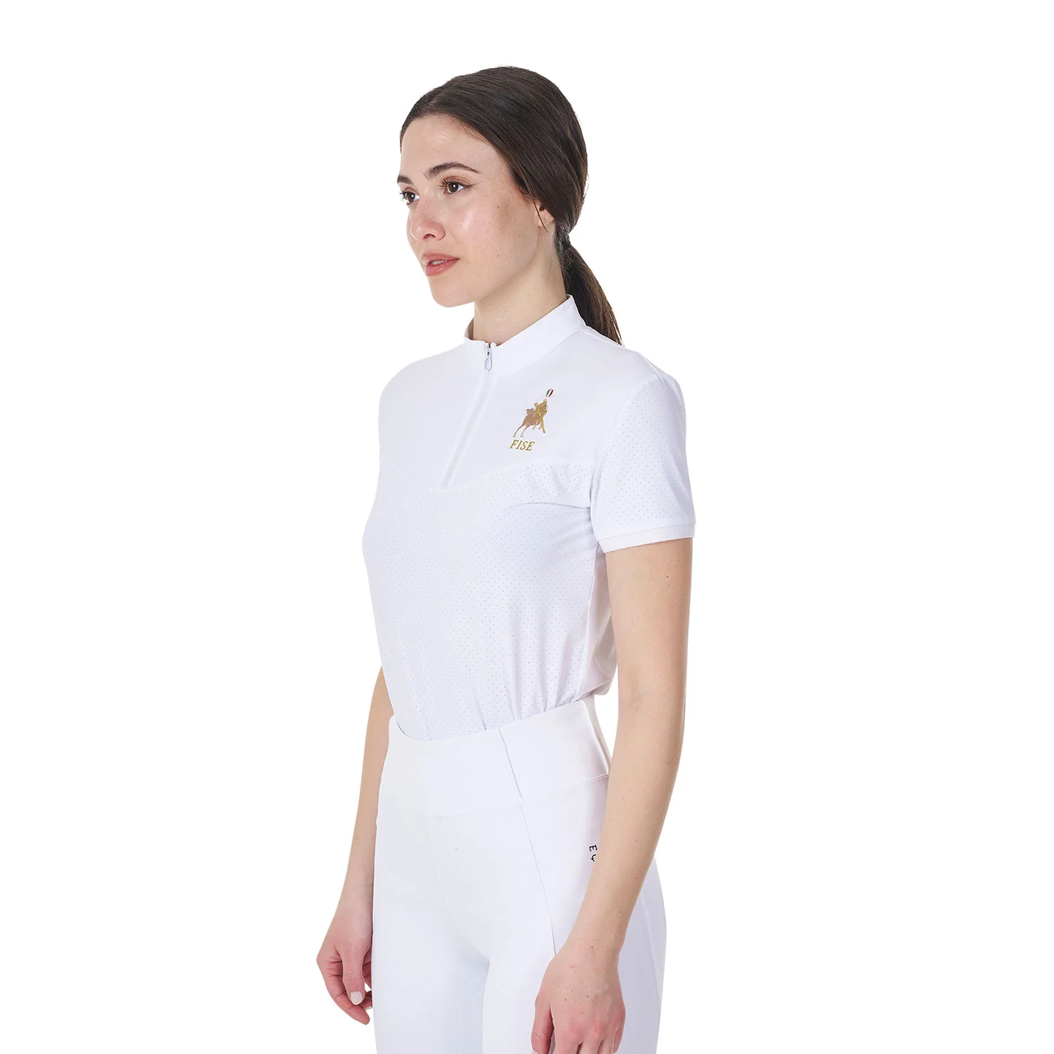 Equestro Women's Stretch Competition Polo Shirt Equestro X Fise - Image 4