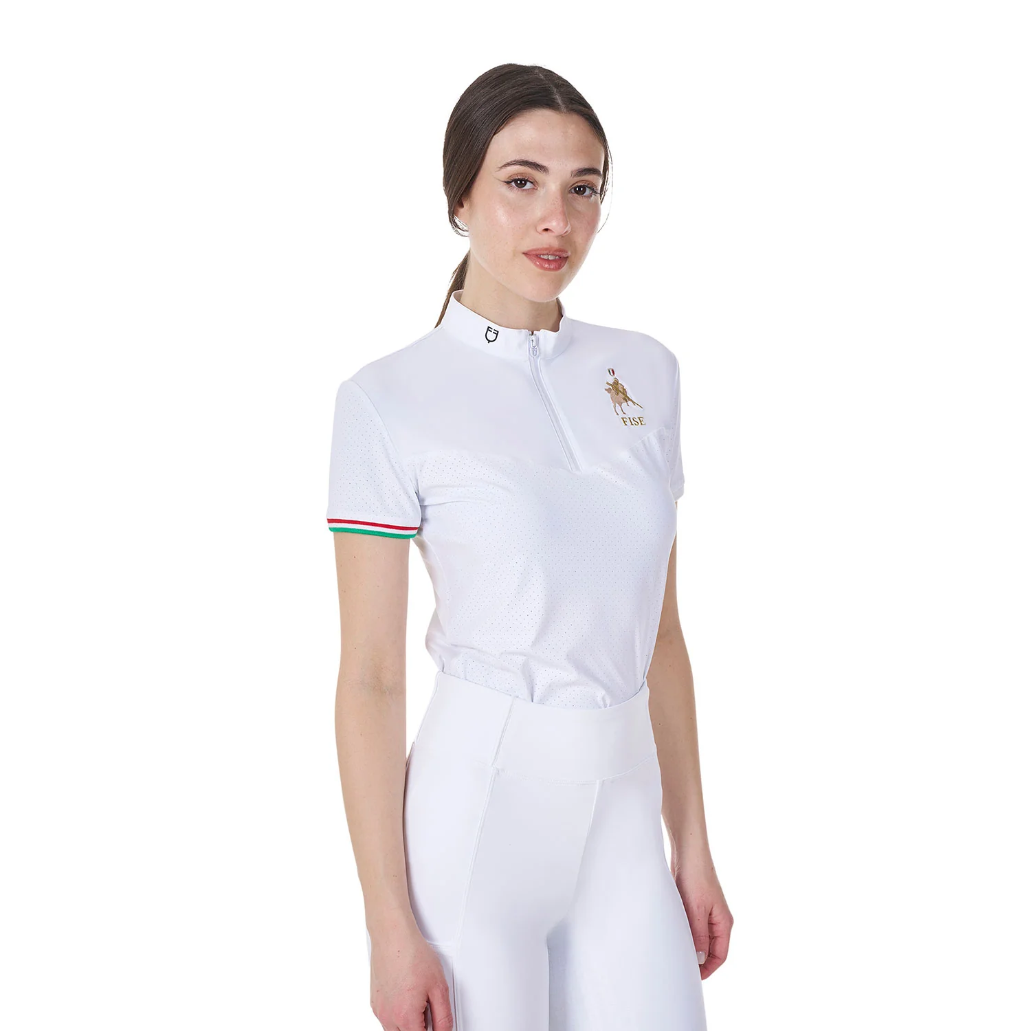 Equestro Women's Stretch Competition Polo Shirt Equestro X Fise - Image 6