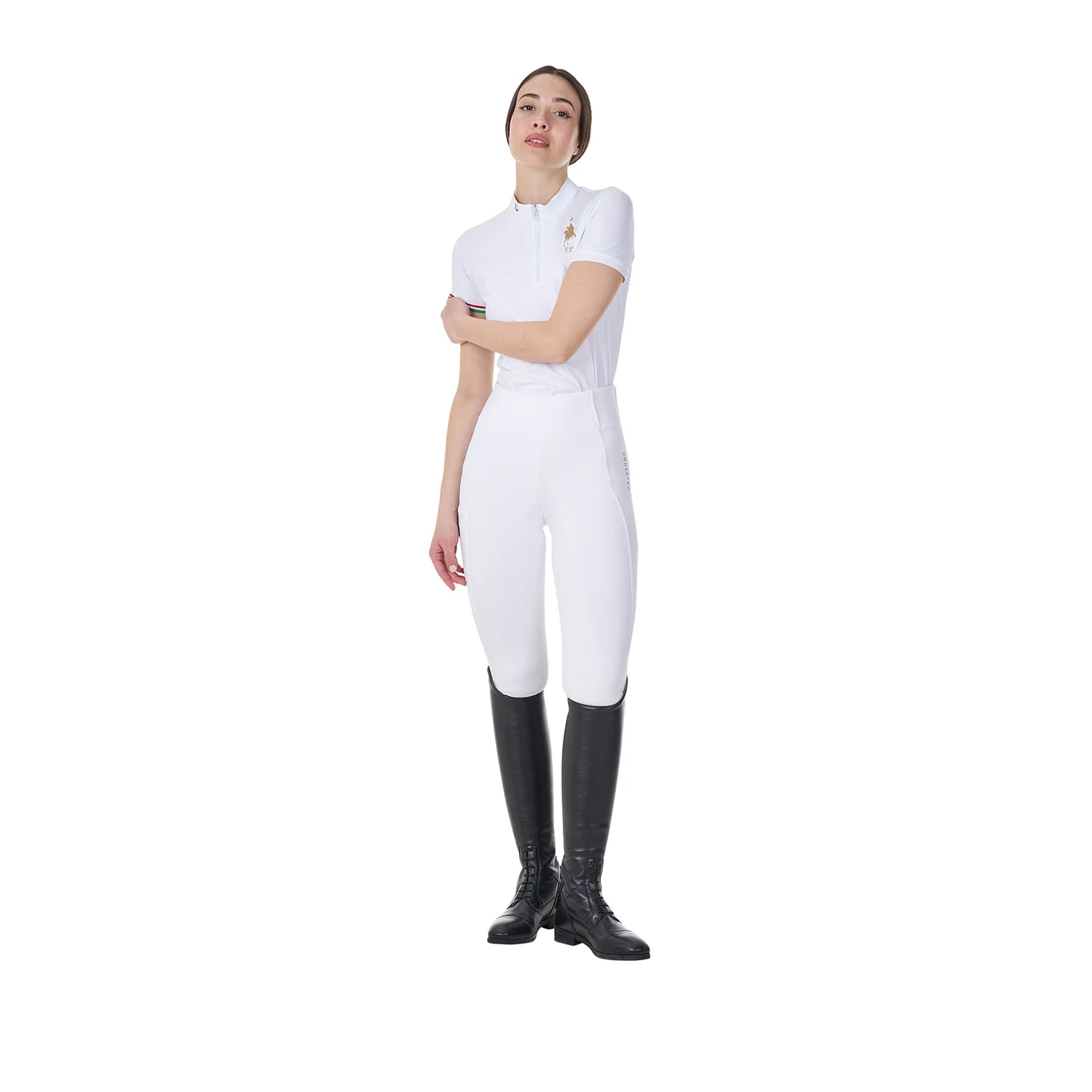 Equestro Women's Stretch Competition Polo Shirt Equestro X Fise - Image 7