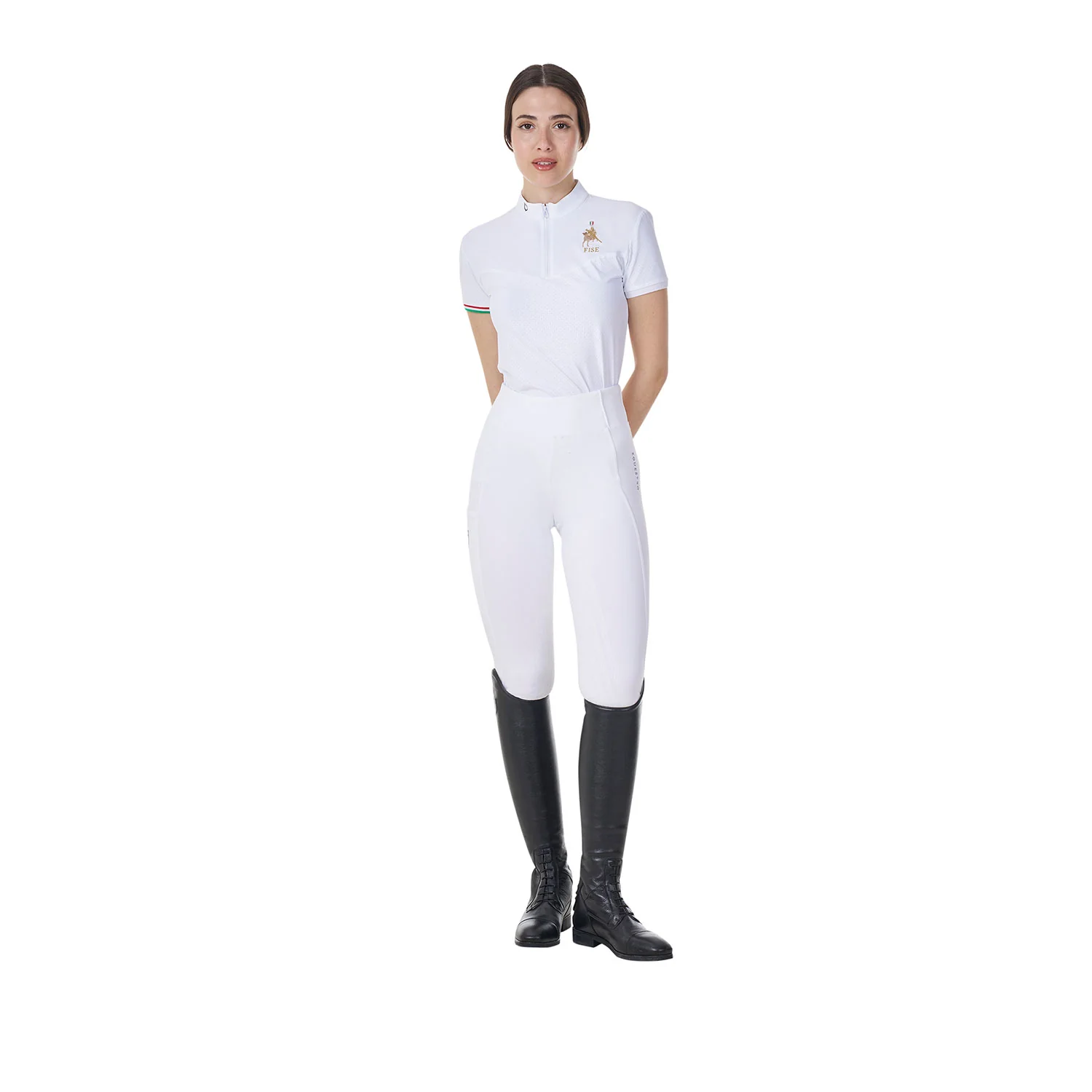 Equestro Women's Stretch Competition Polo Shirt Equestro X Fise - Image 8