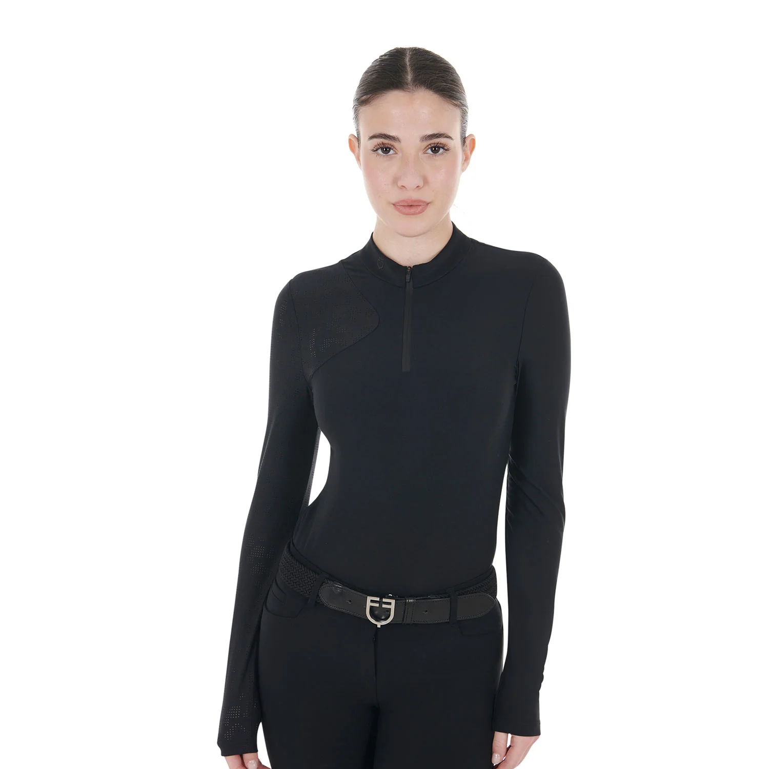 Equestro Women's Training Polo Shirt in Stretch Technical Fabric