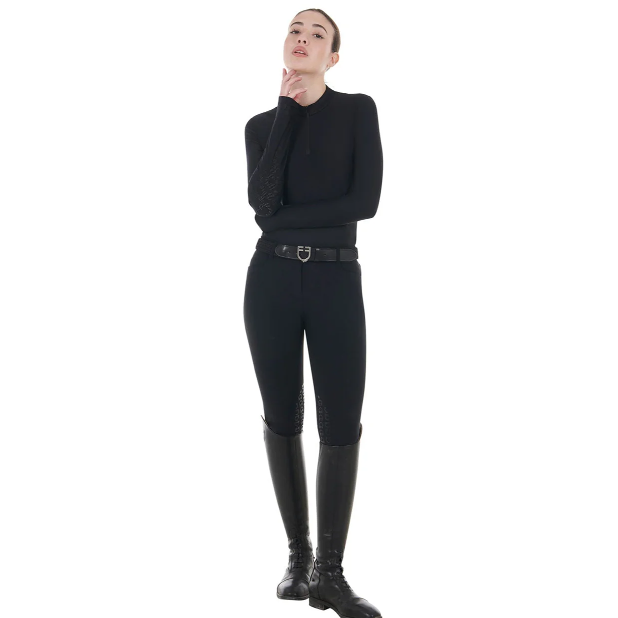 Equestro Women's Training Polo Shirt in Stretch Technical Fabric - Image 5