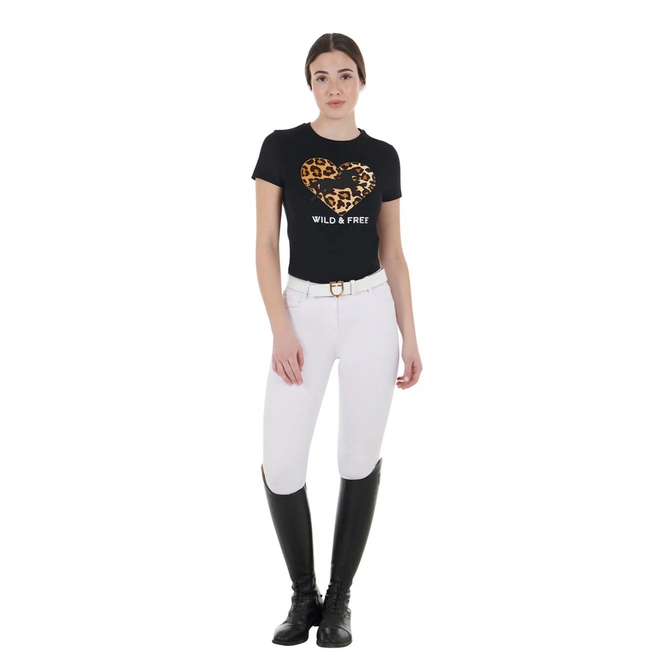 Equestro Women's Wild & Free Slim Fit Cotton T-Shirt - Image 4