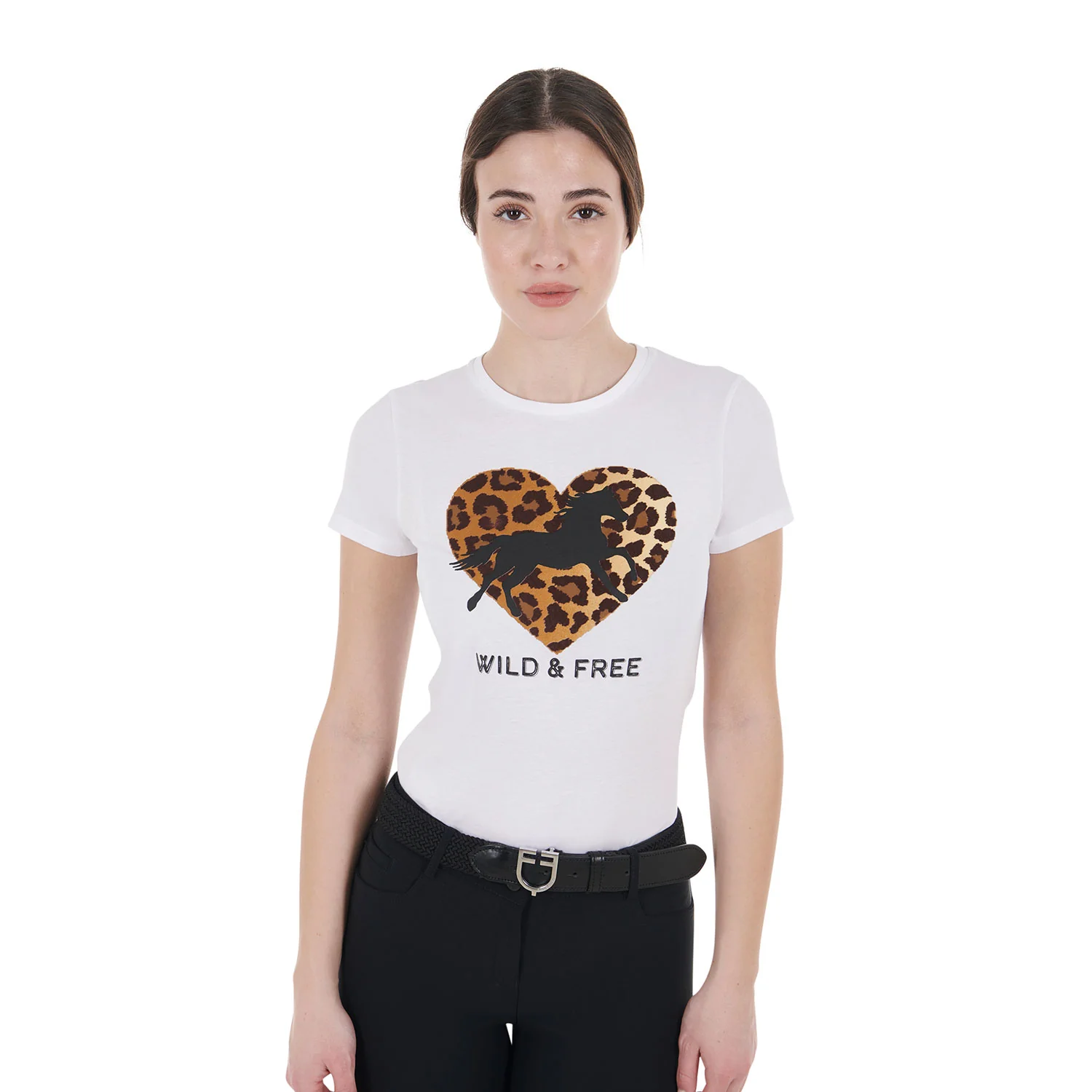 Equestro Women's Wild & Free Slim Fit Cotton T-Shirt - Image 5