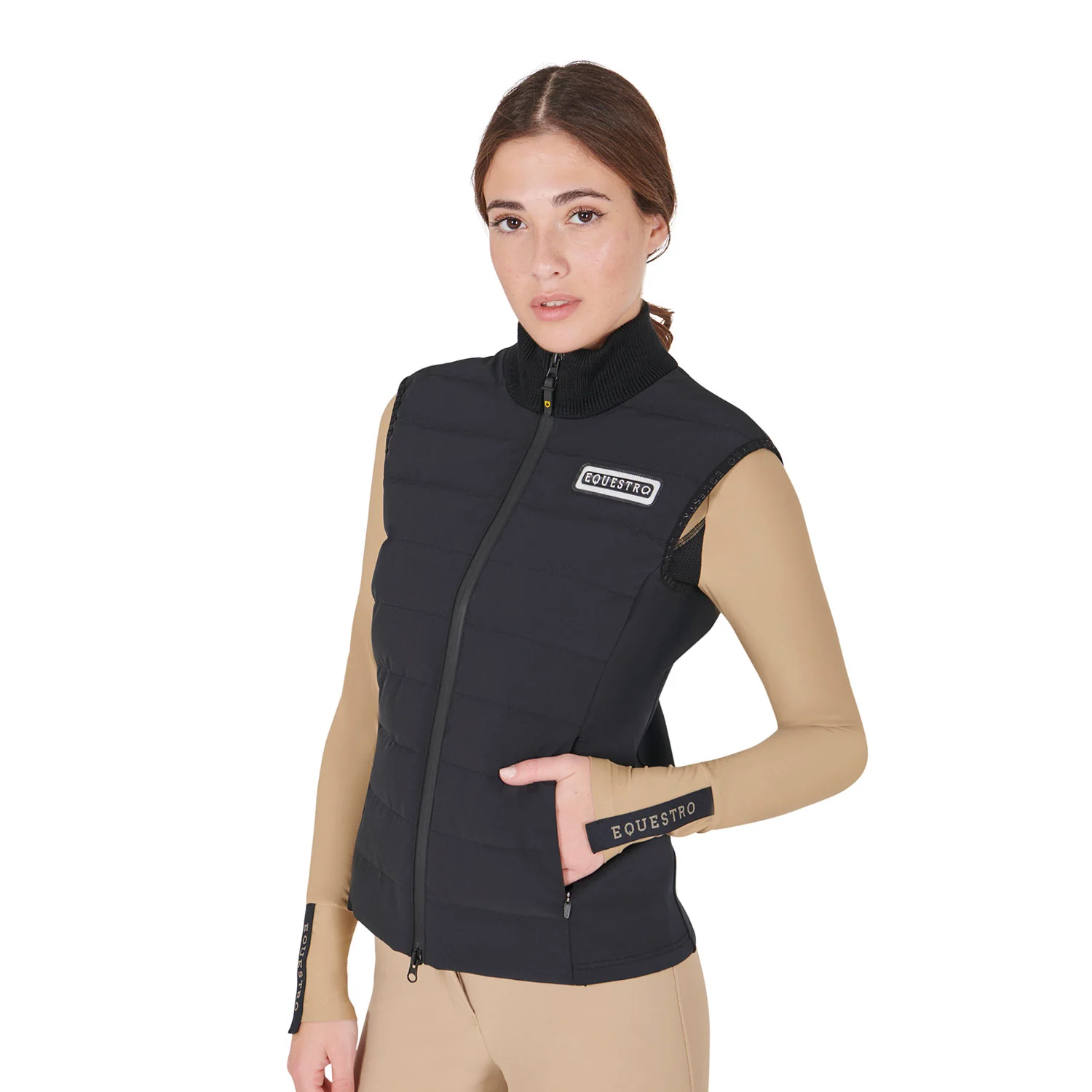 Equestro Women's Technical Blend Zippered Vest - Image 10