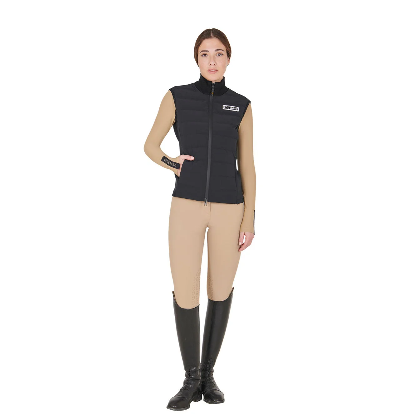 Equestro Women's Technical Blend Zippered Vest - Image 11