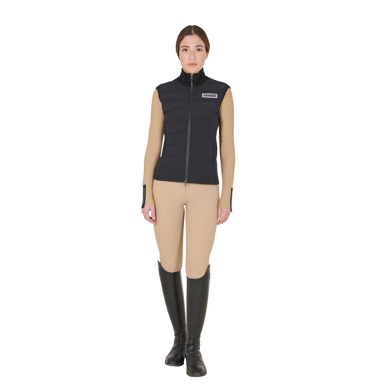 Equestro Women's Technical Blend Zippered Vest - Image 12