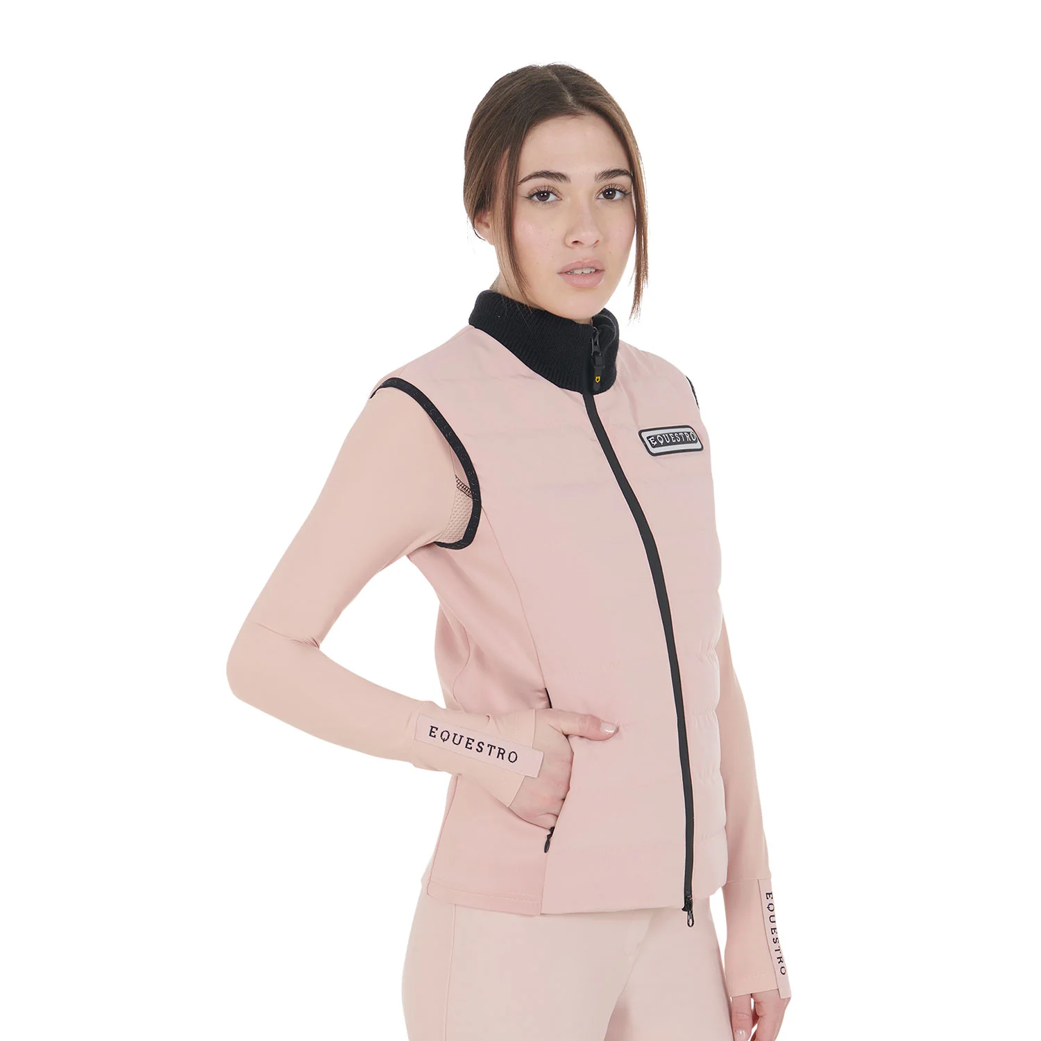 Equestro Women's Technical Blend Zippered Vest - Image 4