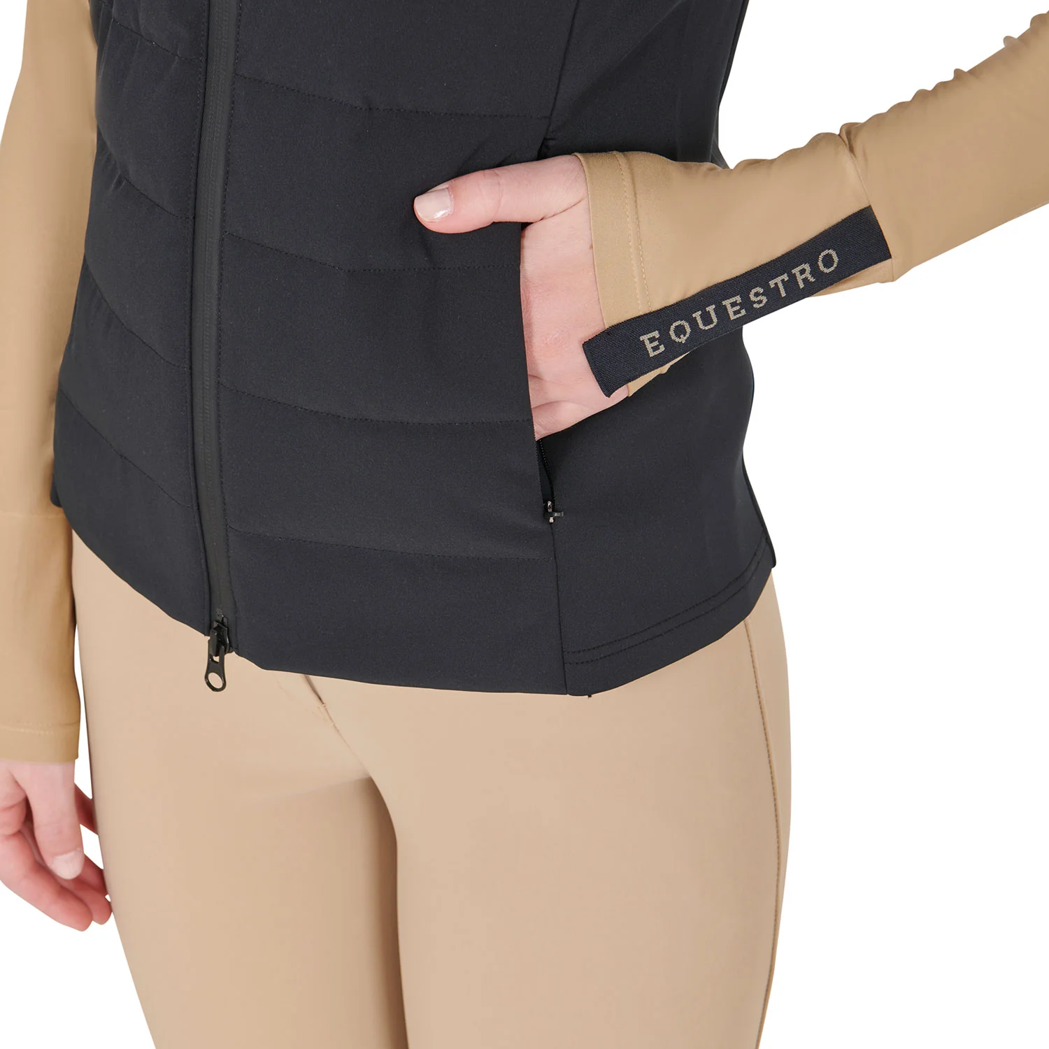 Equestro Women's Technical Blend Zippered Vest - Image 9