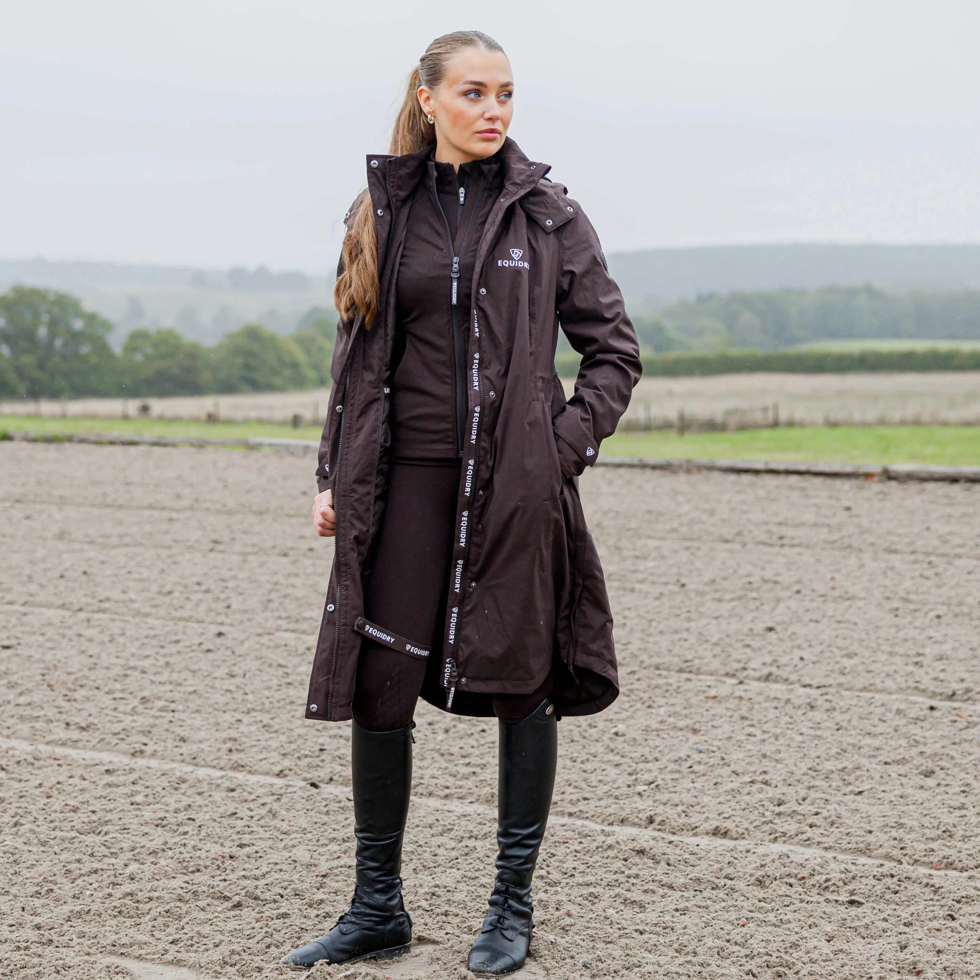 EQUIDRY Women's Bronte Riding Coat with Removable Hood - Image 26