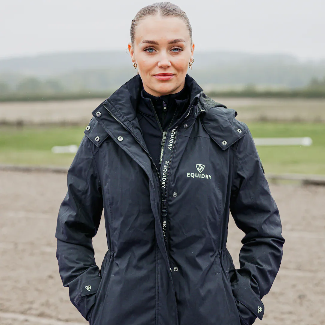 EQUIDRY Women's Bronte Riding Coat with Removable Hood - Image 6