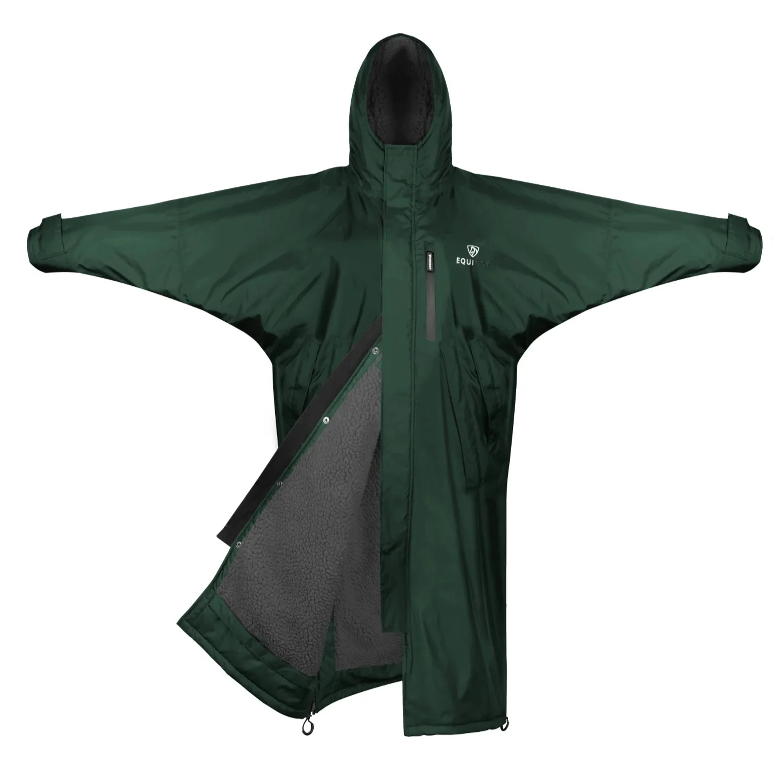 EQUIDRY Women's Thick Fleece Evolution Fixed Hood - Black Forest/Black - Image 41
