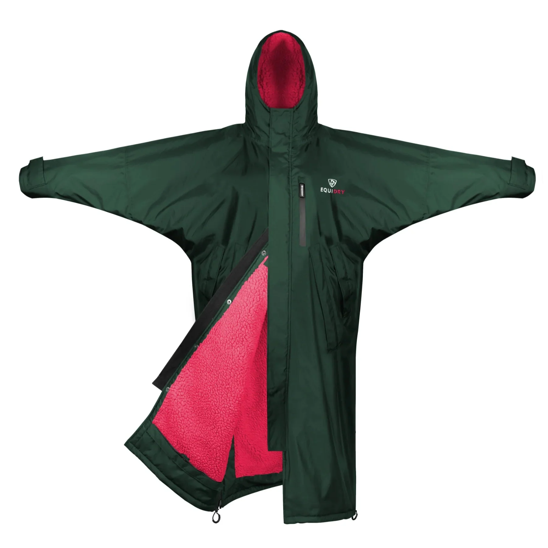 EQUIDRY Women's Thick Fleece Evolution Fixed Hood - Black Forest/Black - Image 9