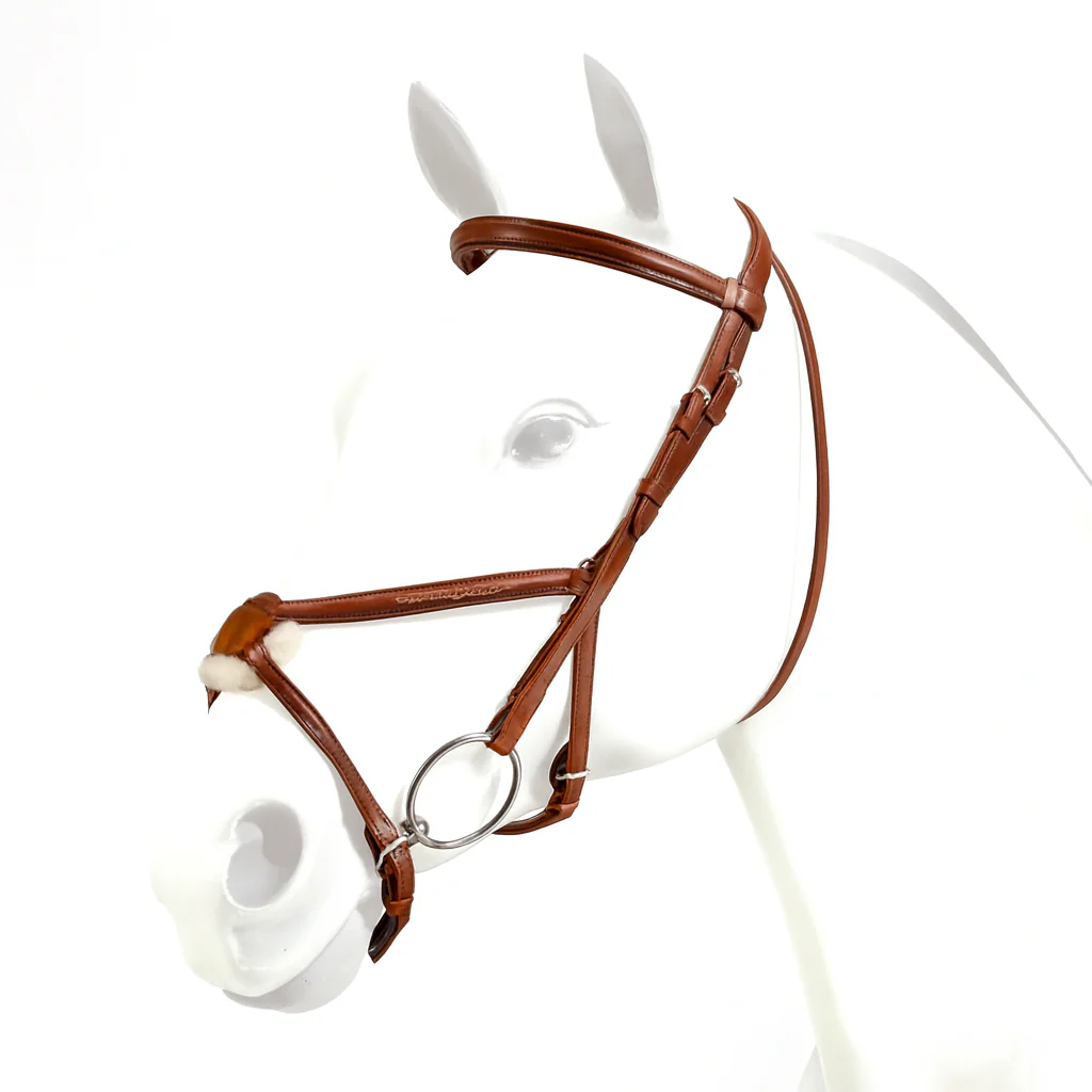 Equipe Emporio Figure 8 Padded Bridle with Silver Fittings - No Reins - Image 3