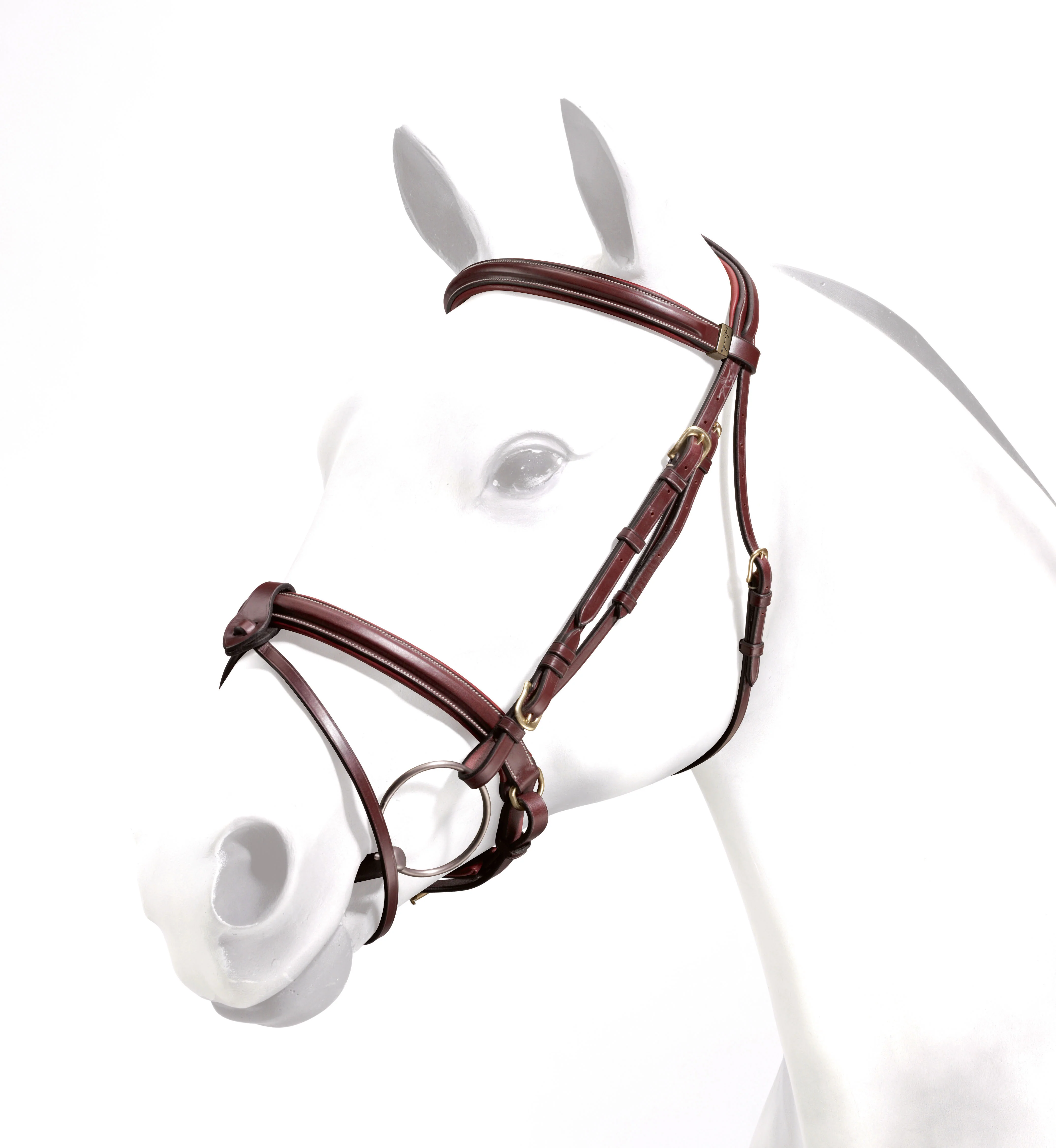 Equipe Rolled Browband Brass Fittings Flash Bridle
