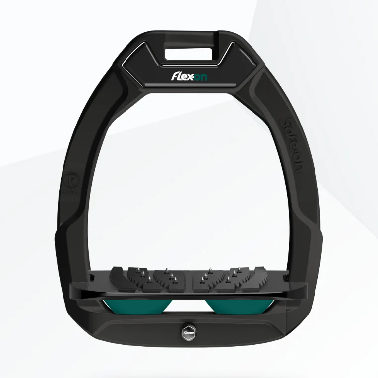 Flex-On Safe-On Inclined Ultra Grip Stirrups - Black/Black/Dark Green
