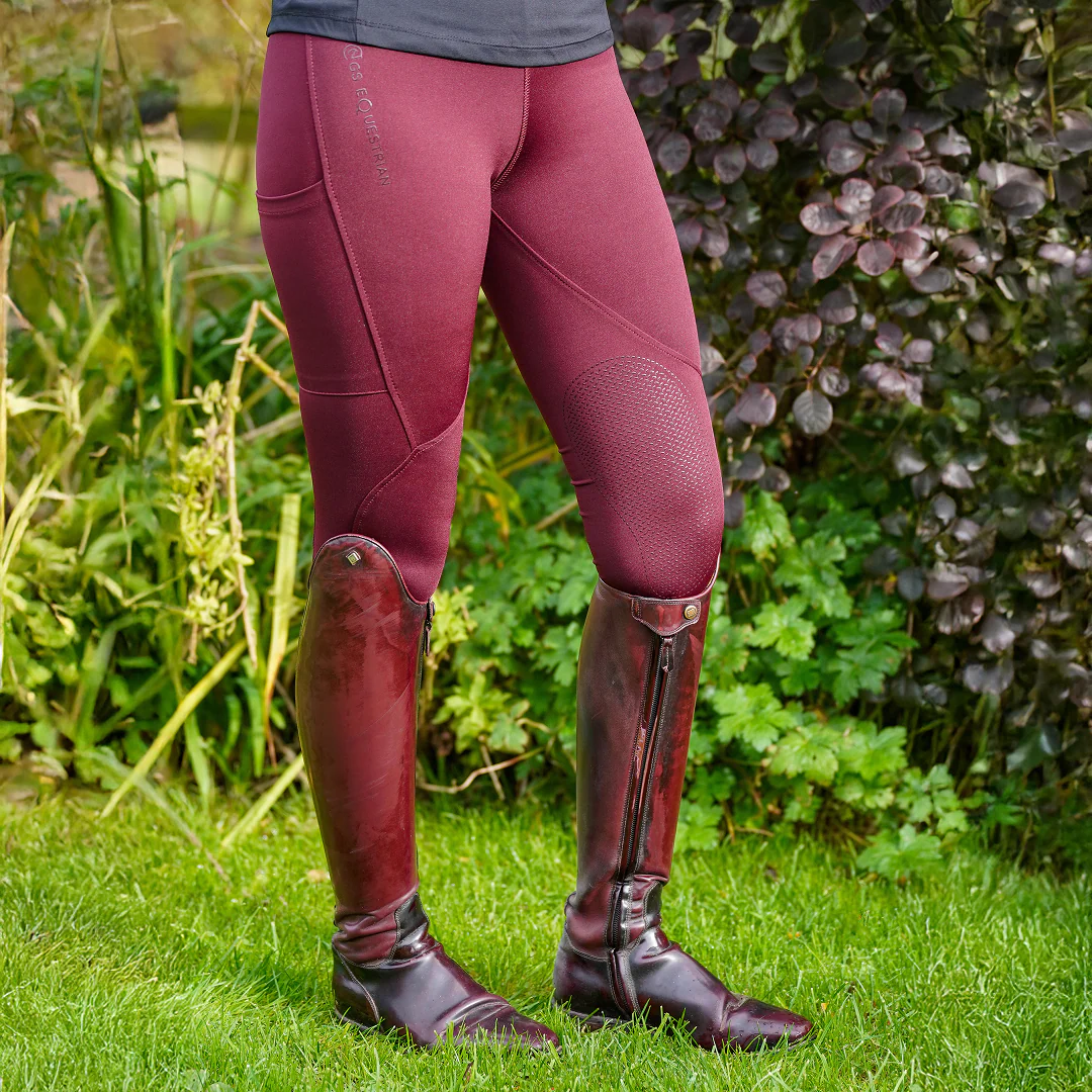 GS Equestrian Aisha Ladies Silicone Knee Riding Tights - Image 4