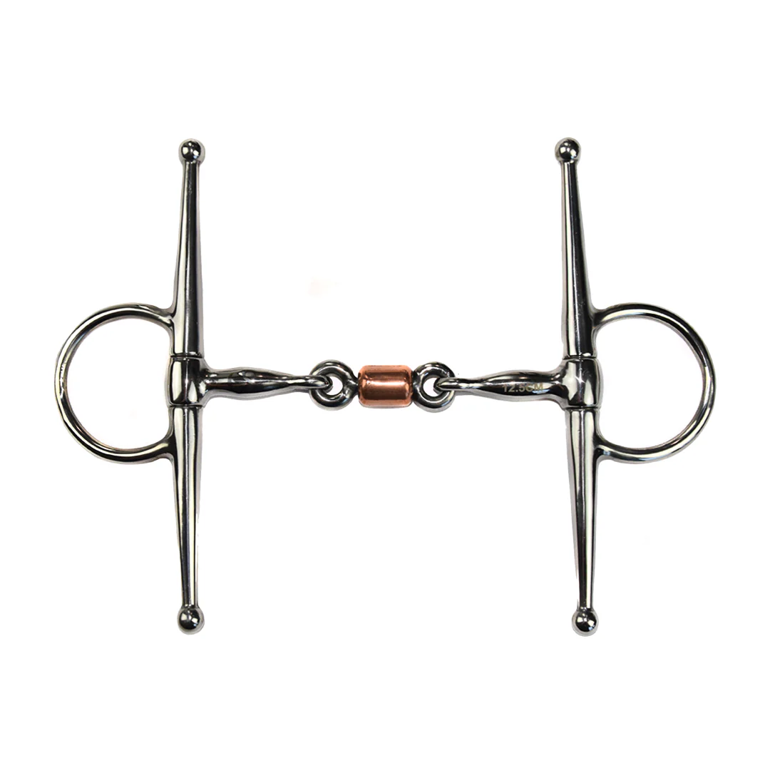 GS Equestrian Full Cheek Snaffle With Copper Peanut Bit
