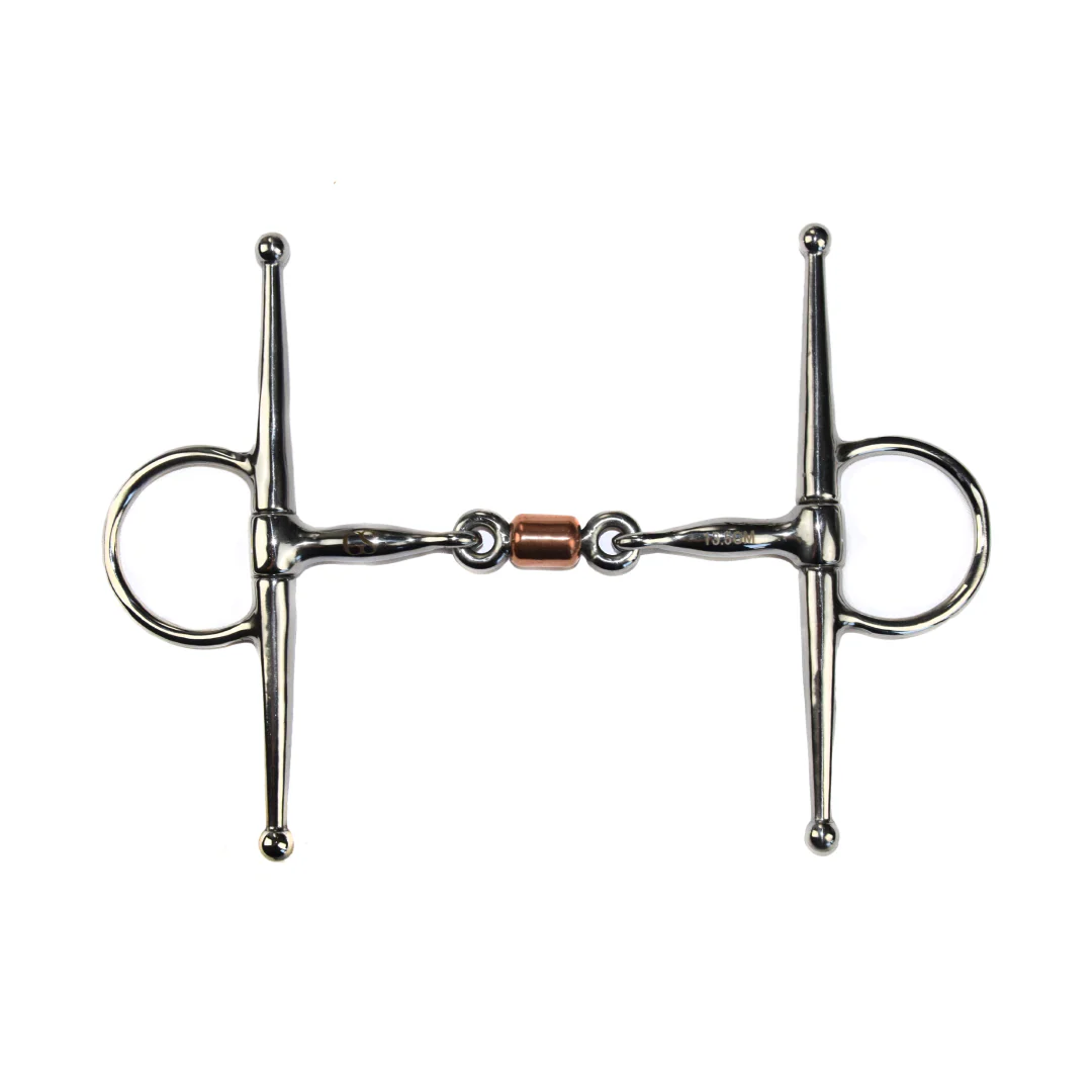 GS Equestrian Full Cheek Snaffle With Copper Peanut Bit - Image 2