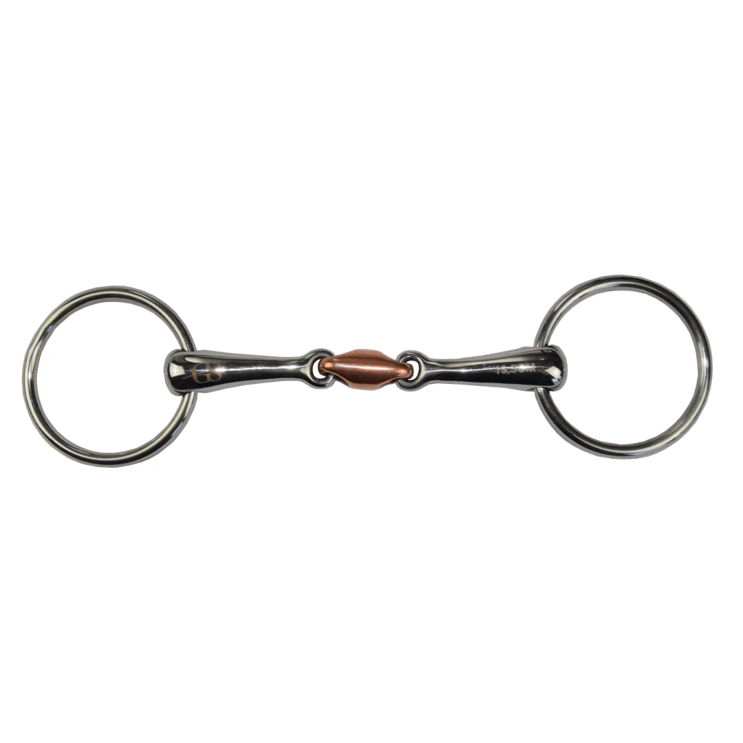 GS Equestrian Loose Ring Copper Lozenge Snaffle Bit - Image 4