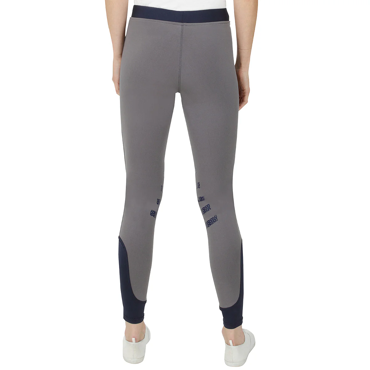 GS Equestrian Mariah Ladies Silicone Knee Contrast Riding Tights - Image 3
