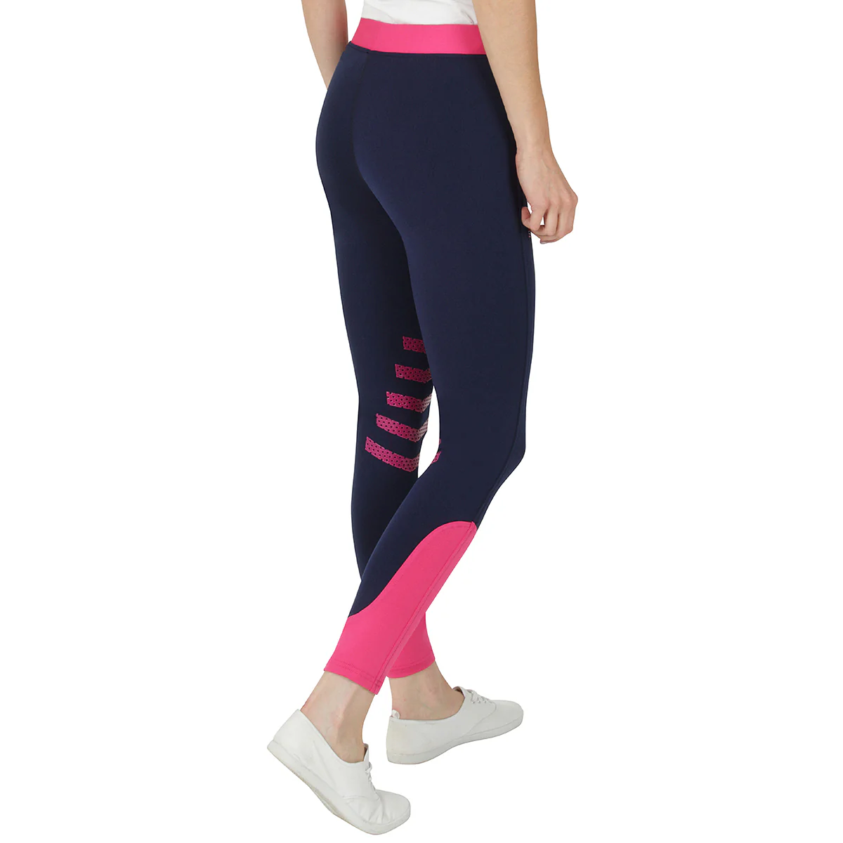 GS Equestrian Mariah Ladies Silicone Knee Contrast Riding Tights - Image 7