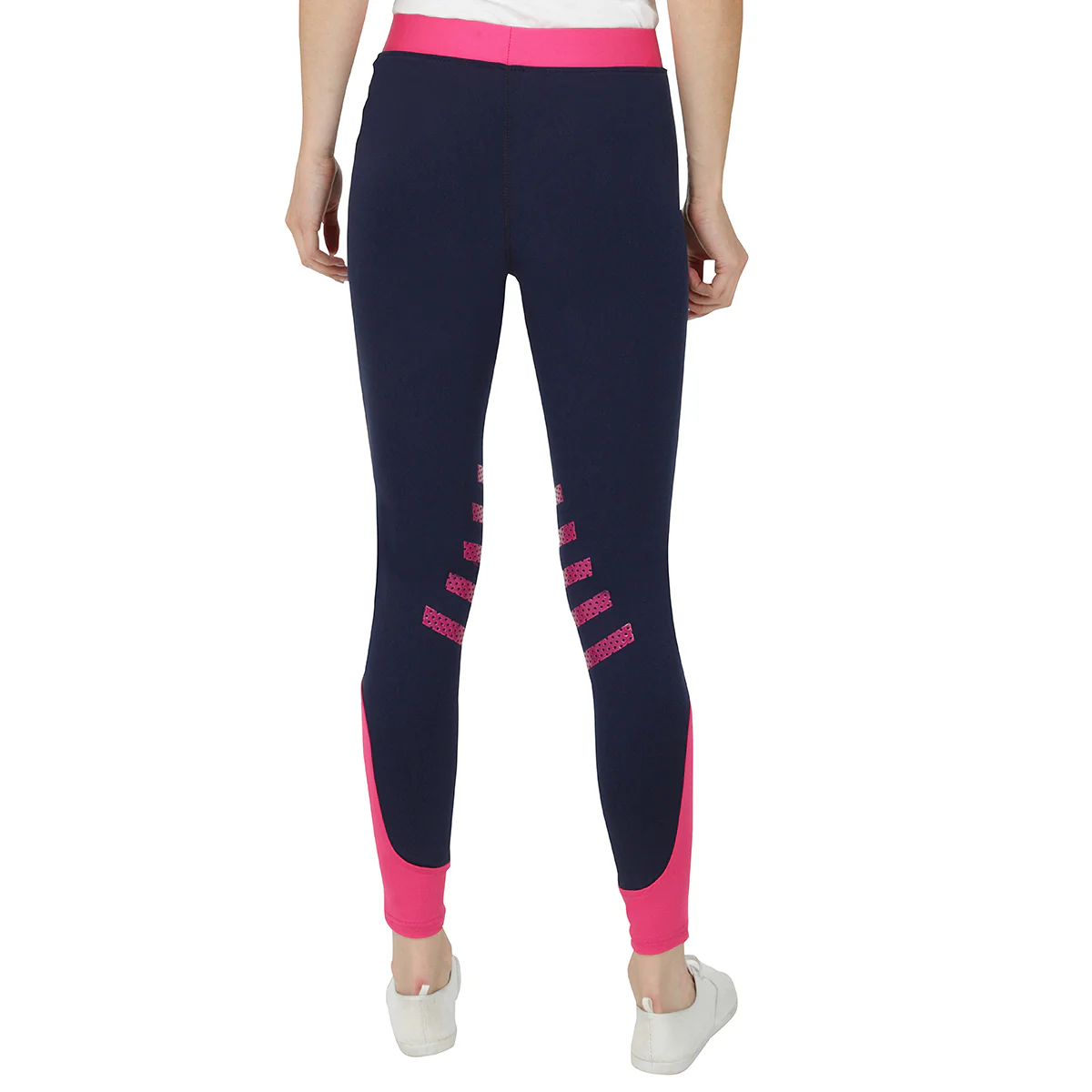 GS Equestrian Mariah Ladies Silicone Knee Contrast Riding Tights - Image 8