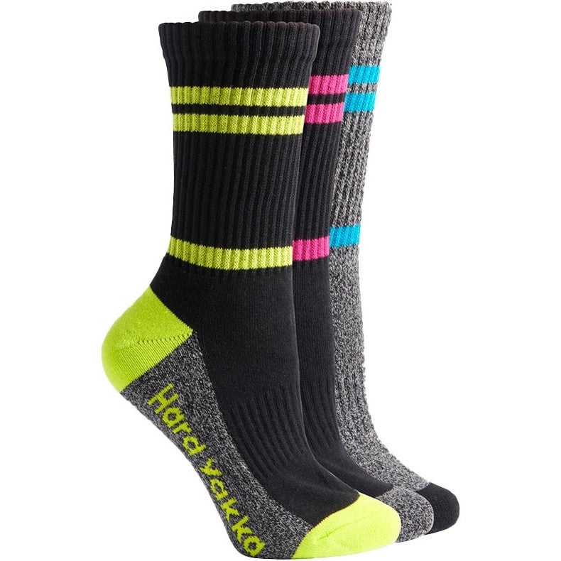 Hard Yakka Women Crew 3 Pack Work Sock - Image 2