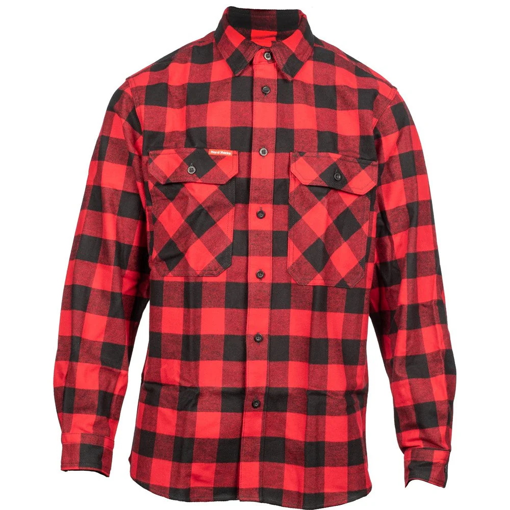 Hard Yakka Men Long Sleeve Check Flannel Shirt