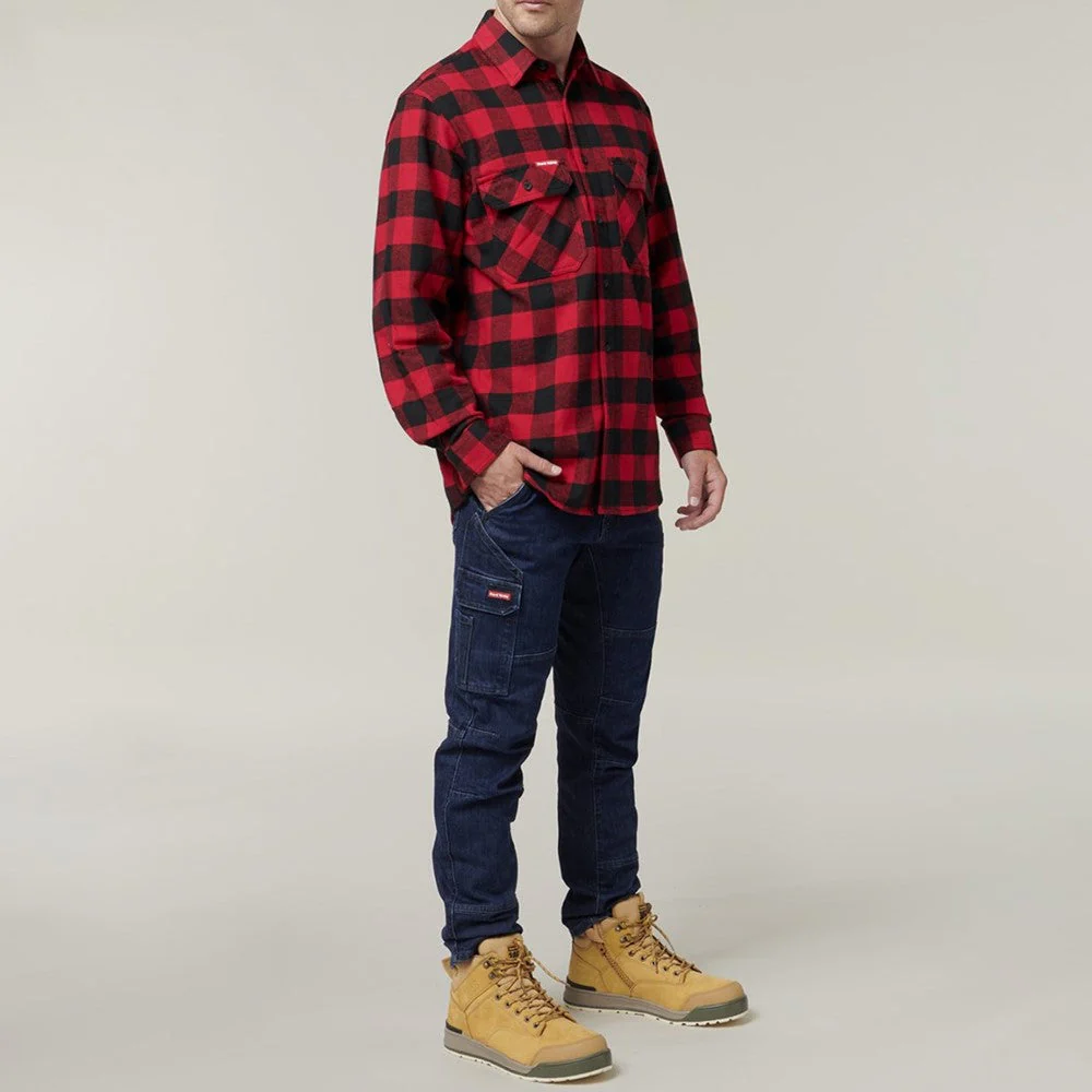 Hard Yakka Men Long Sleeve Check Flannel Shirt - Image 5